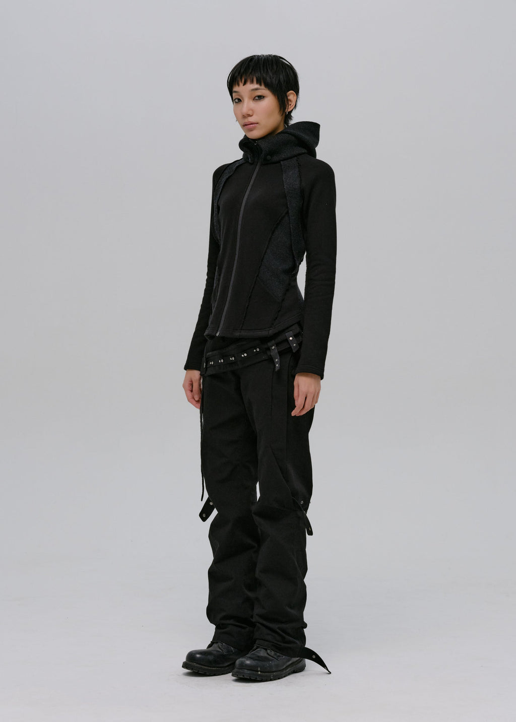 Hyein Seo - Slashed Zip Jacket (Black) product image 1 | TRAB K-Fashion Australia