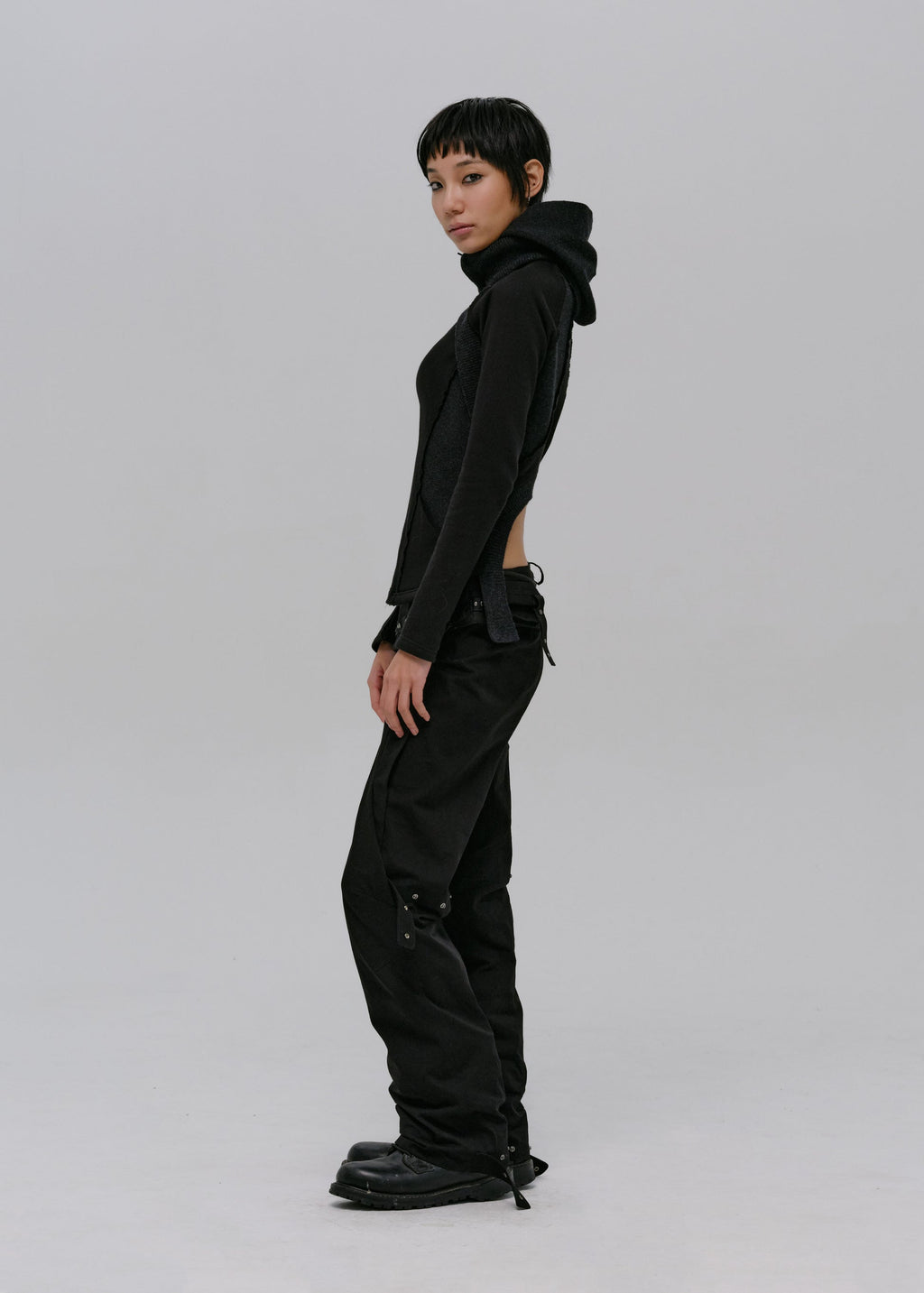 Hyein Seo - Slashed Zip Jacket (Black) product image 4 | TRAB K-Fashion Australia