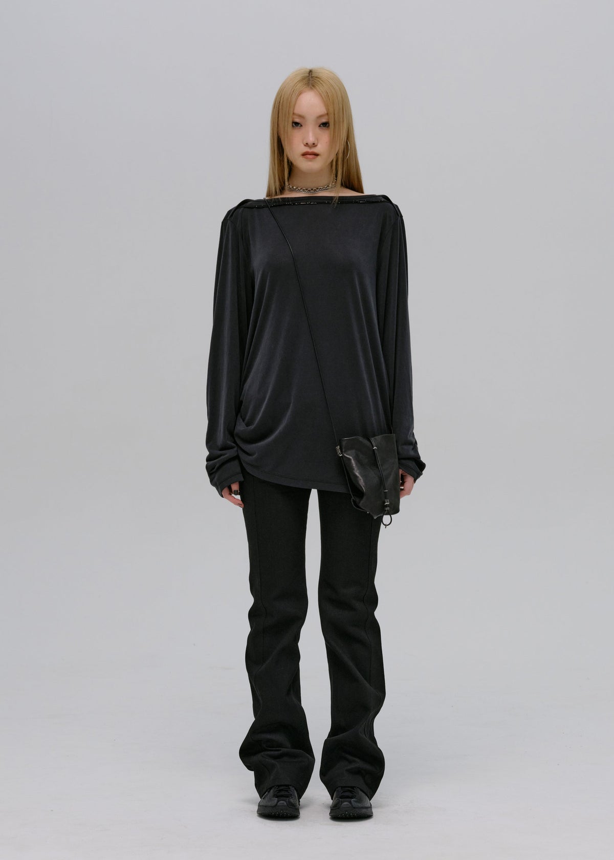 Hyein Seo - Leather Pouch Bag (Black) product image 2 | TRAB K-Fashion Australia