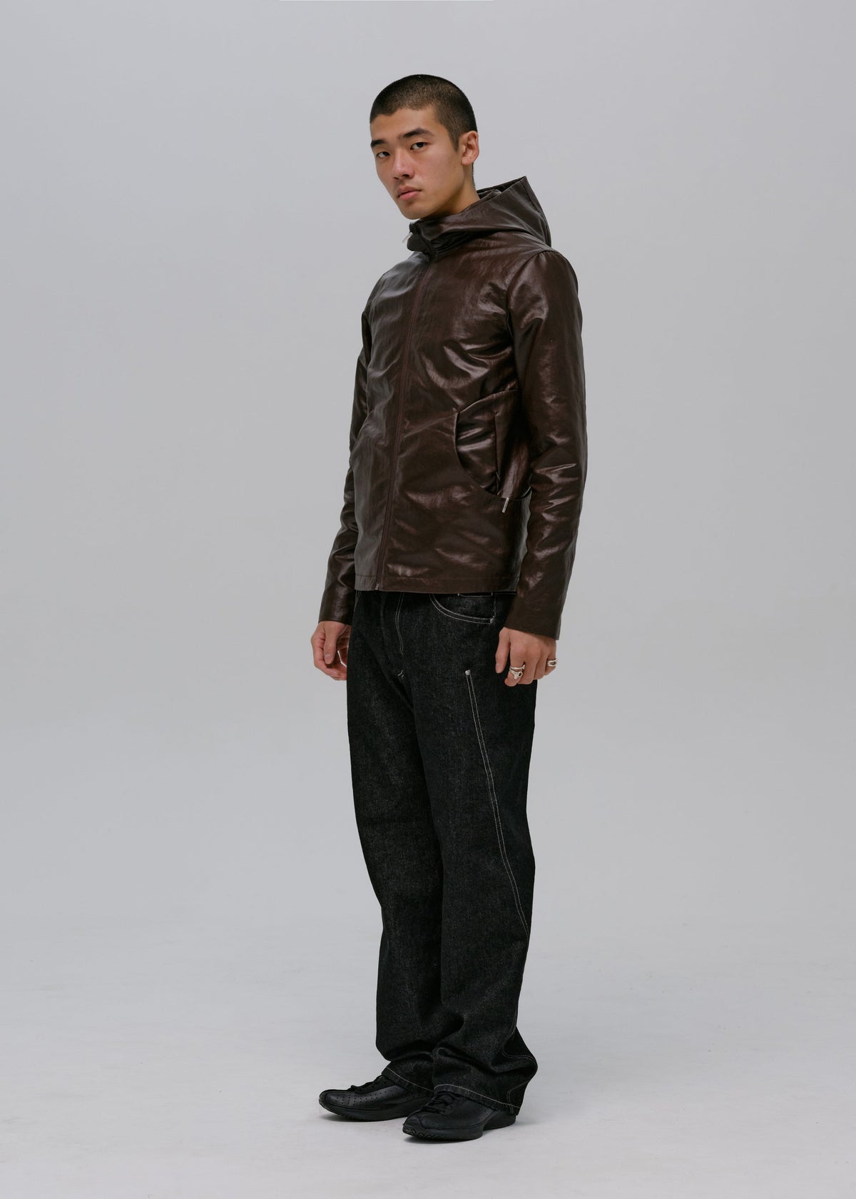 Hyein Seo - Hooded Zip Jacket (Brown) product image 2 | TRAB K-Fashion Australia
