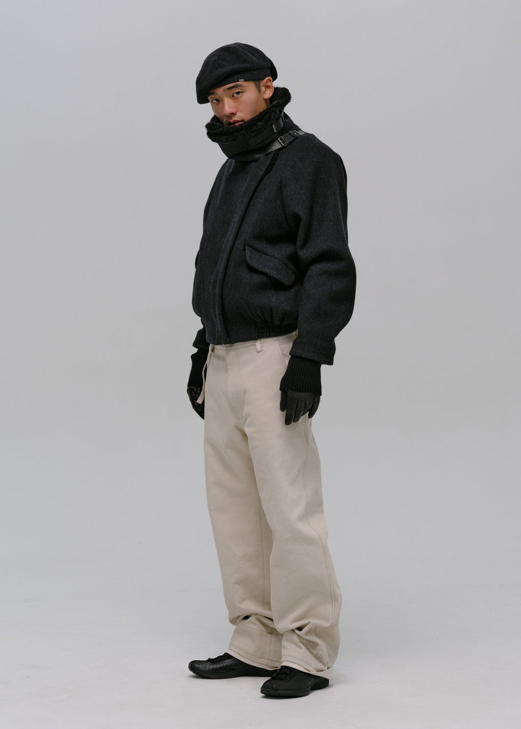 Hyein Seo - Wool Bomber Jacket (Black) product image 7 | TRAB K-Fashion Australia