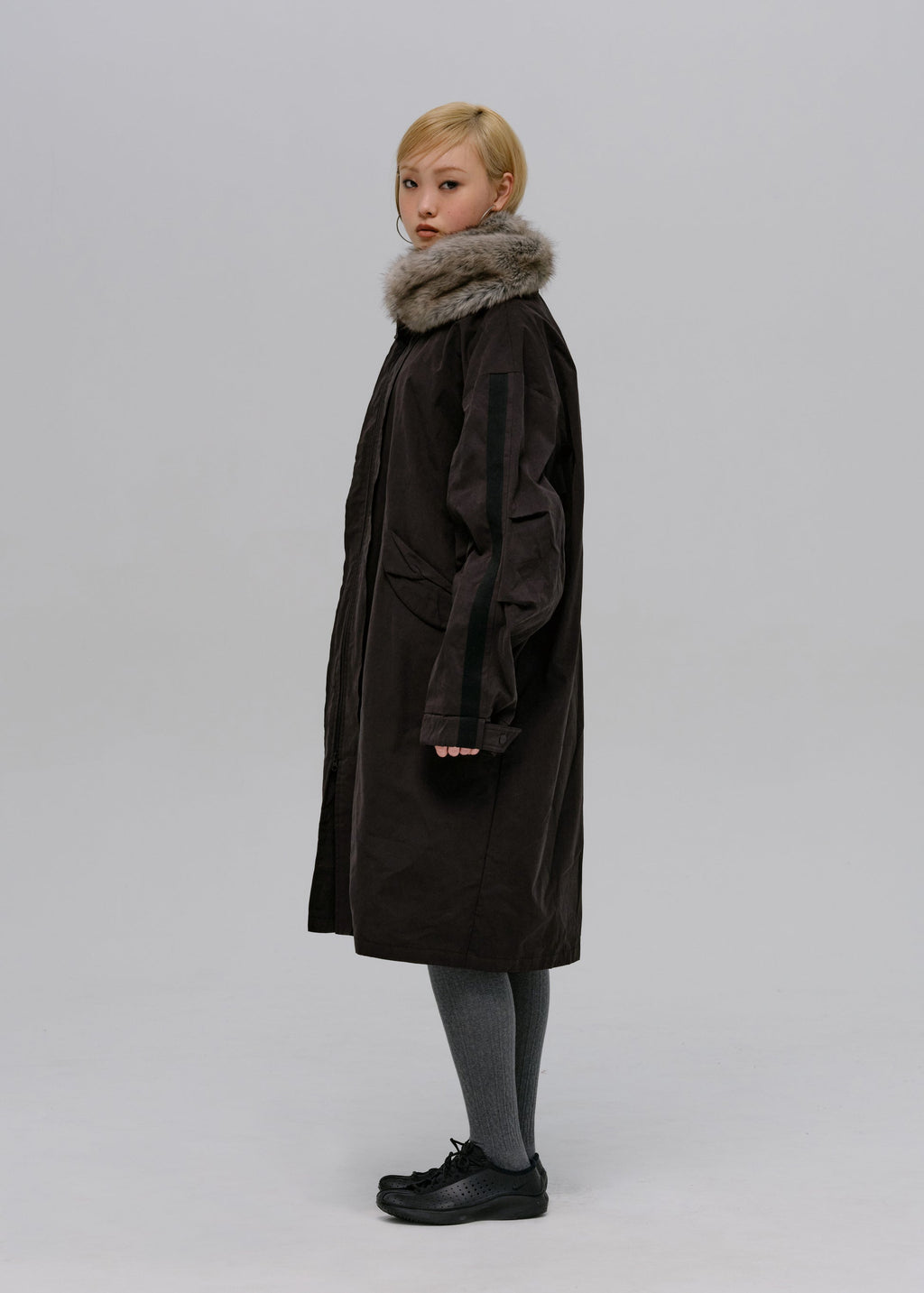 Hyein Seo - Field Parka w/ Detachable Fur Hoodie (Black) product image 9 | TRAB K-Fashion Australia