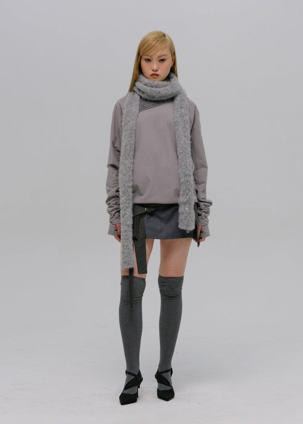 Hyein Seo - Alpaca Muffler (Soft Grey) product image 1 | TRAB K-Fashion Australia