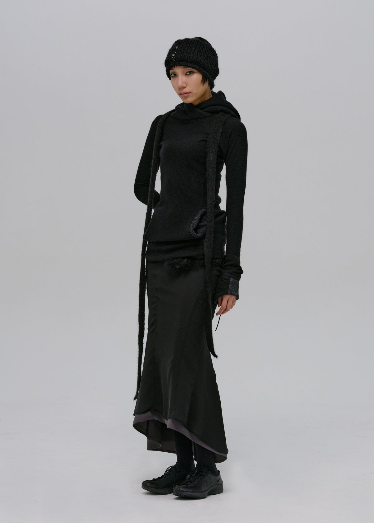 Hyein Seo - Mermaid Skirt w/ Feather Bag (Black) product image 1 | TRAB K-Fashion Australia