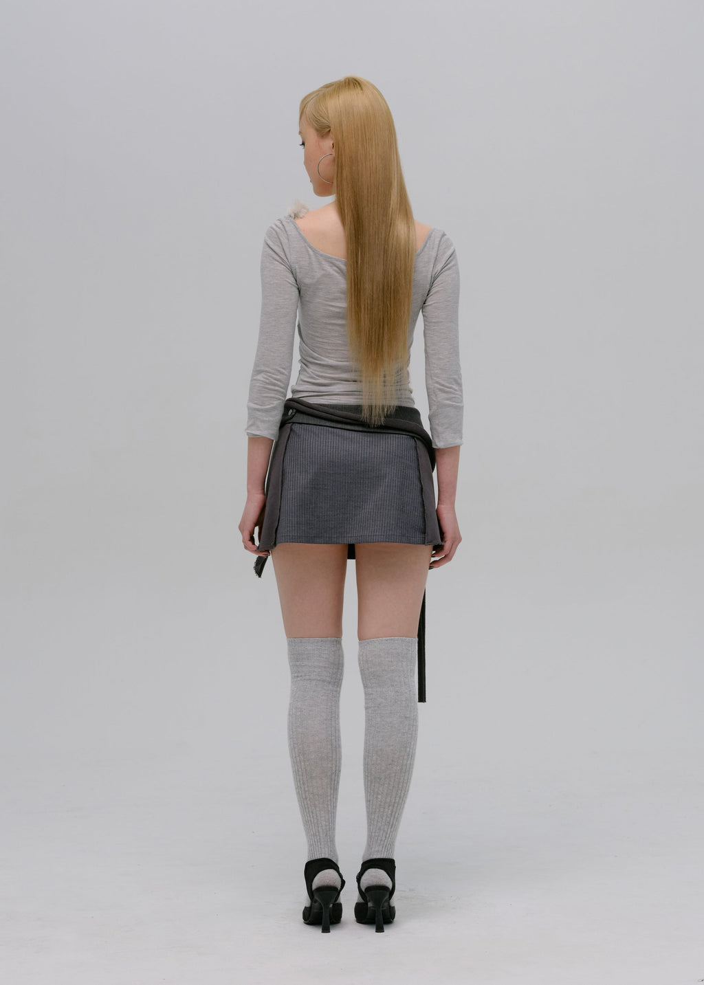 Hyein Seo - Fur Strap Top (Grey) product image 5 | TRAB K-Fashion Australia