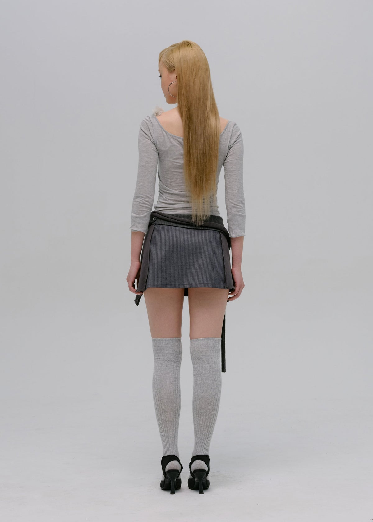 Hyein Seo - Fur Strap Top (Grey) product image 5 | TRAB K-Fashion Australia