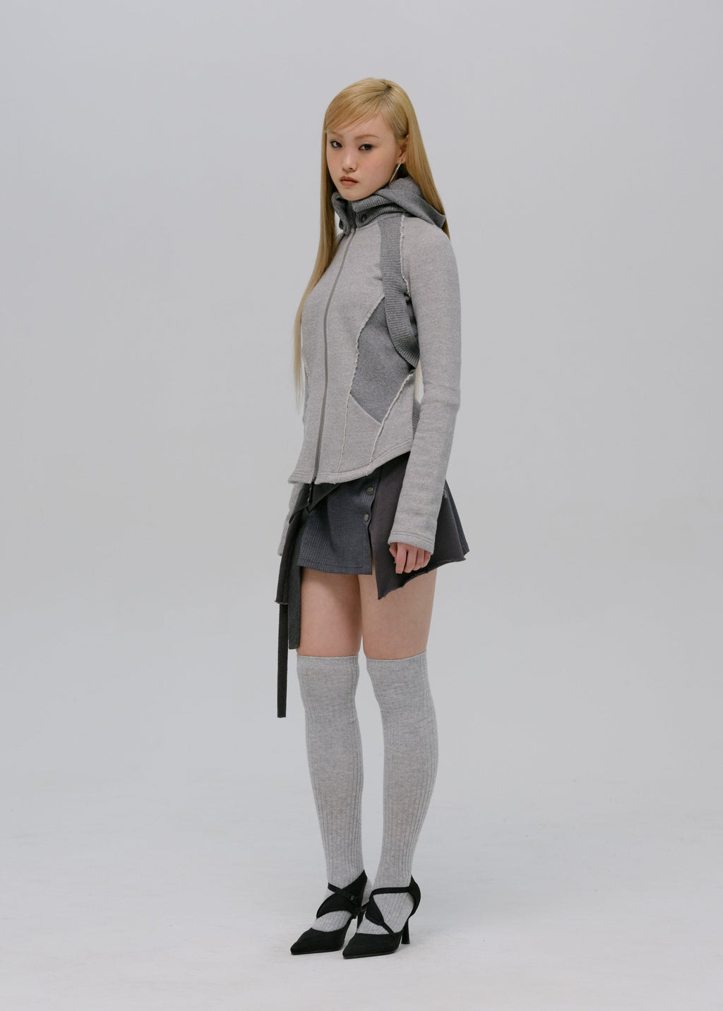 Hyein Seo - Wrap Mini Skirt (Slate Grey) product image 7 | TRAB K-Fashion Australia