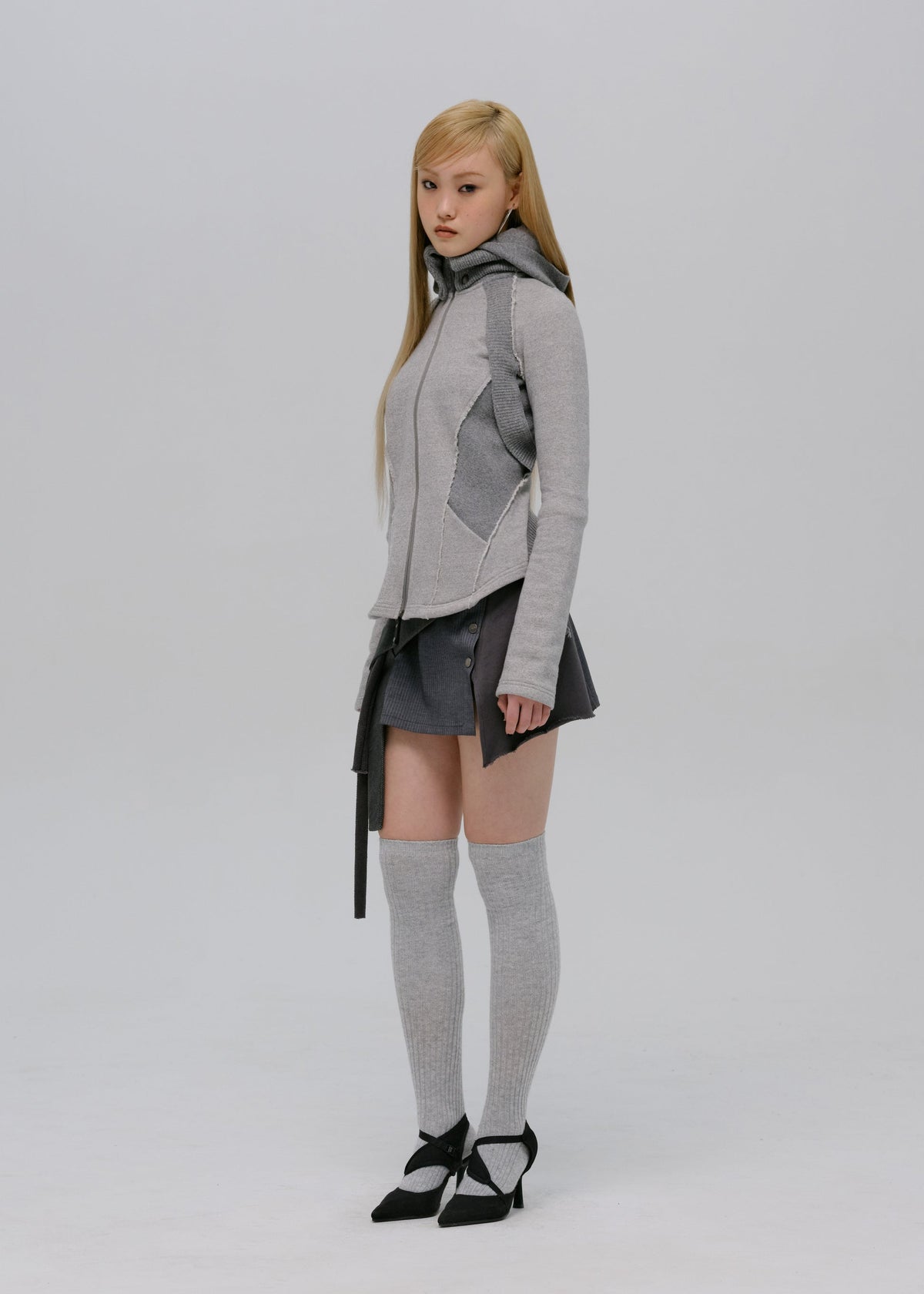 Hyein Seo - Wrap Mini Skirt (Slate Grey) product image 7 | TRAB K-Fashion Australia