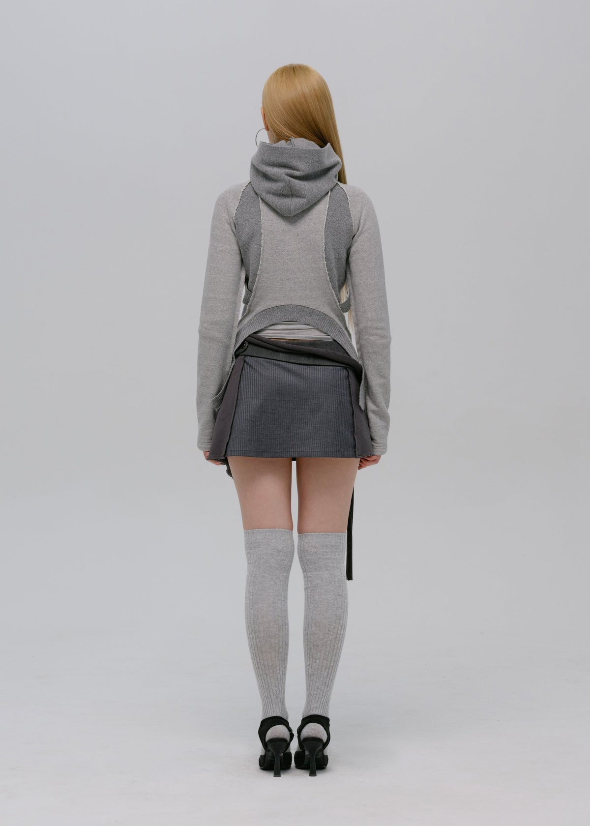 Hyein Seo - Slashed Zip Jacket (Pale Grey) product image 4 | TRAB K-Fashion Australia