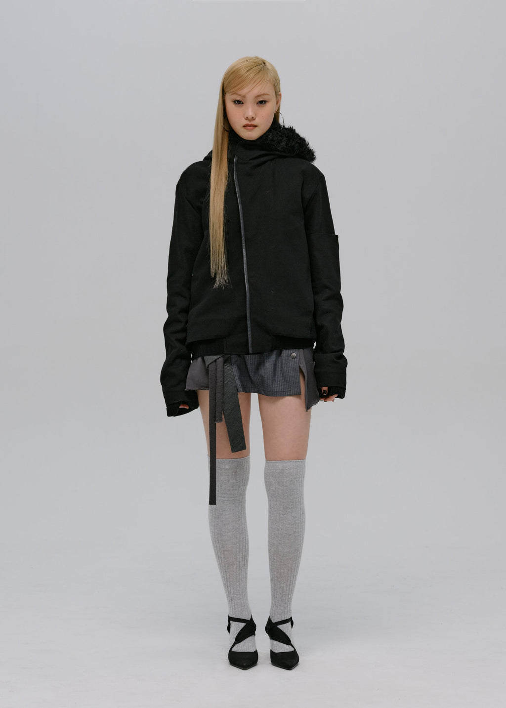 Hyein Seo - Double Hooded Jacket (Black) product image 6 | TRAB K-Fashion Australia