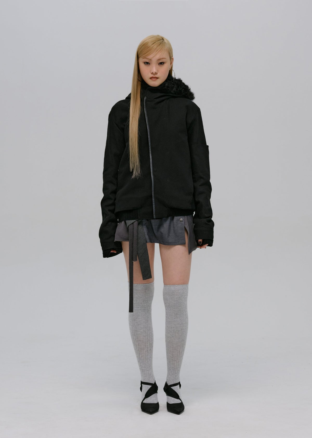Hyein Seo - Double Hooded Jacket (Black) product image 6 | TRAB K-Fashion Australia