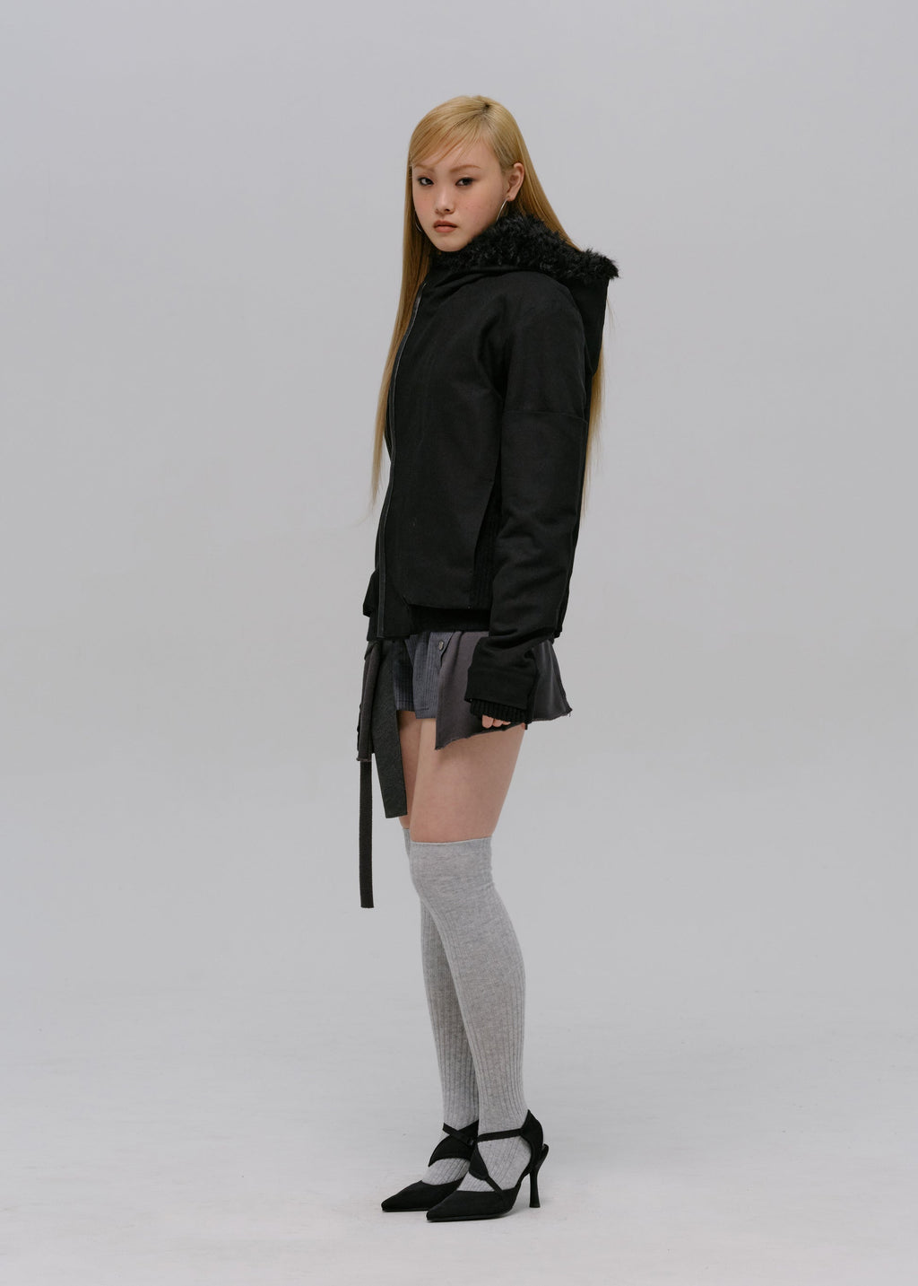 Hyein Seo - Double Hooded Jacket (Black) product image 9 | TRAB K-Fashion Australia