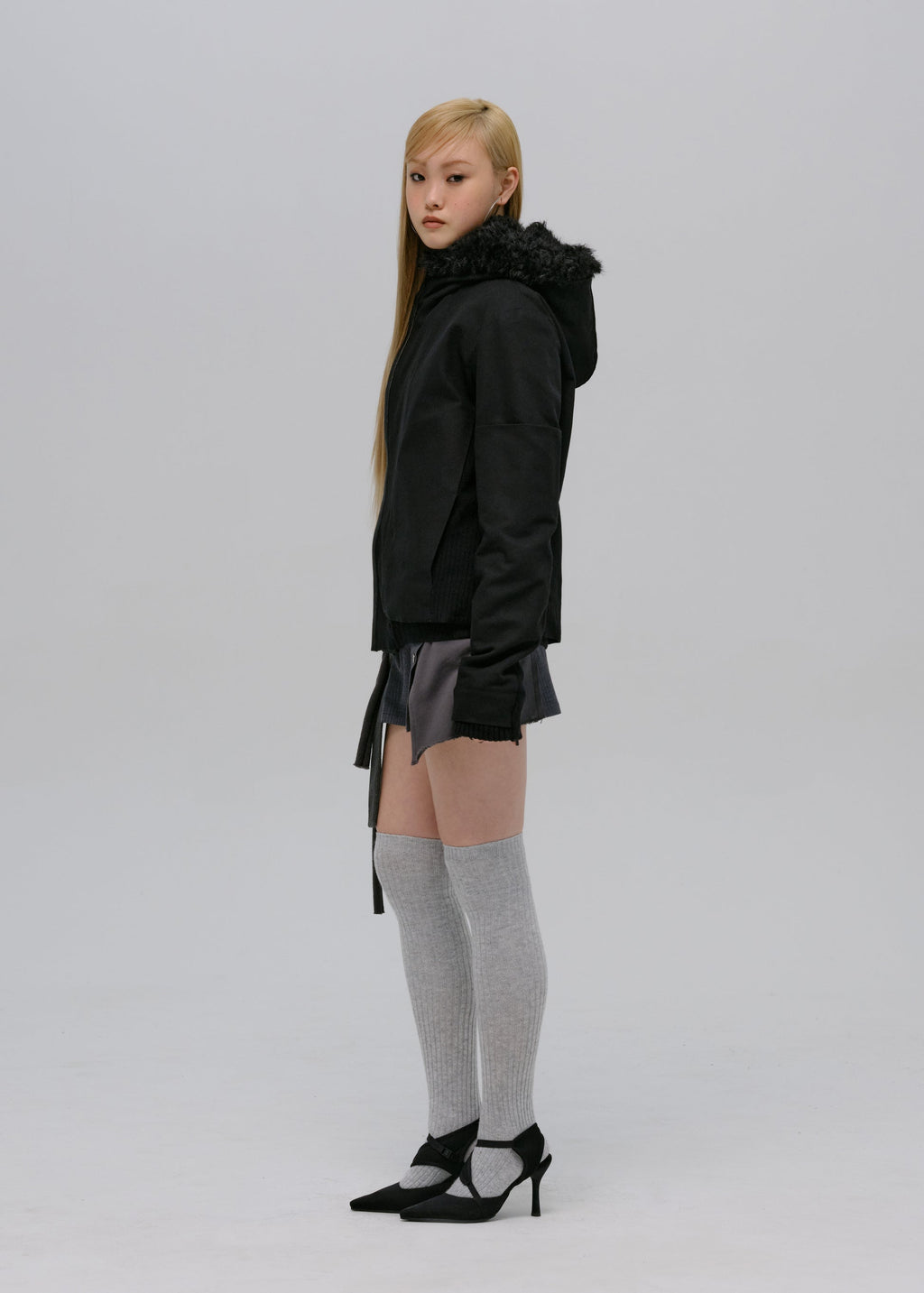 Hyein Seo - Double Hooded Jacket (Black) product image 7 | TRAB K-Fashion Australia