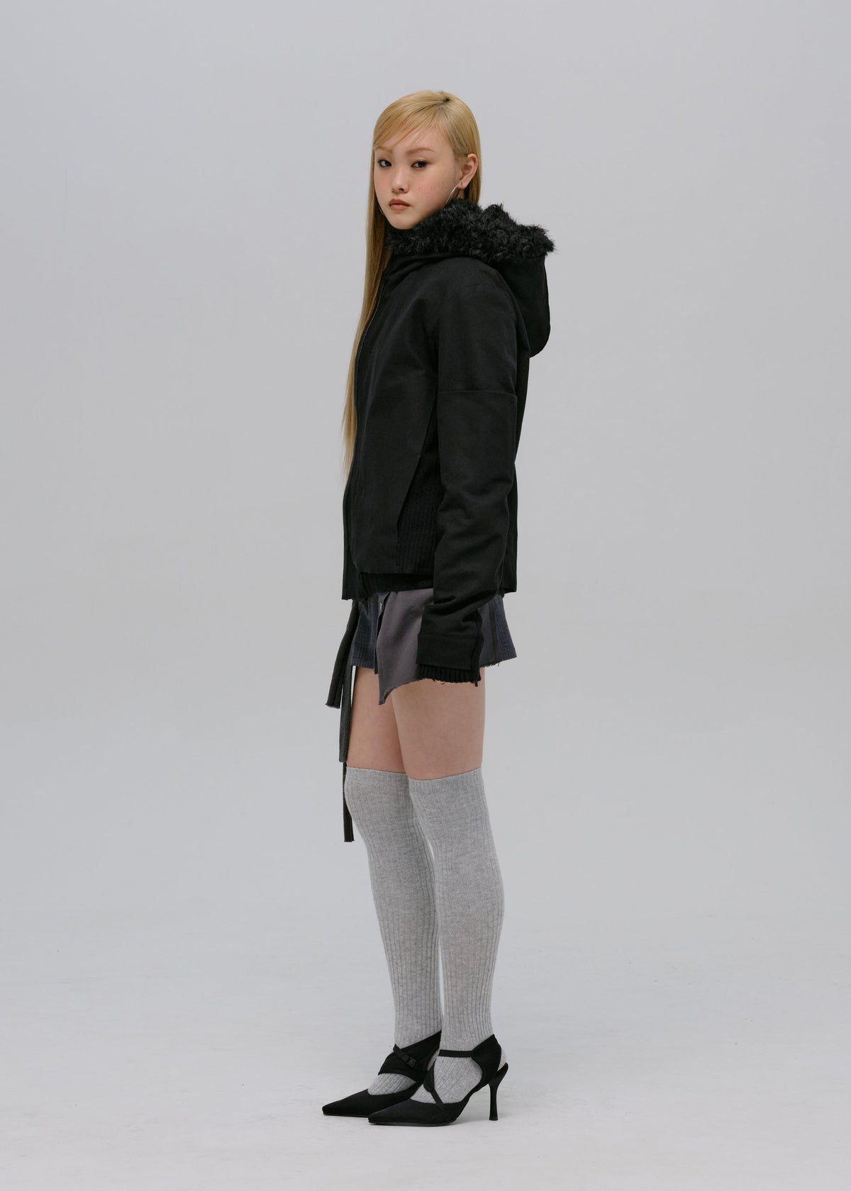 Hyein Seo - Double Hooded Jacket (Black) product image 7 | TRAB K-Fashion Australia