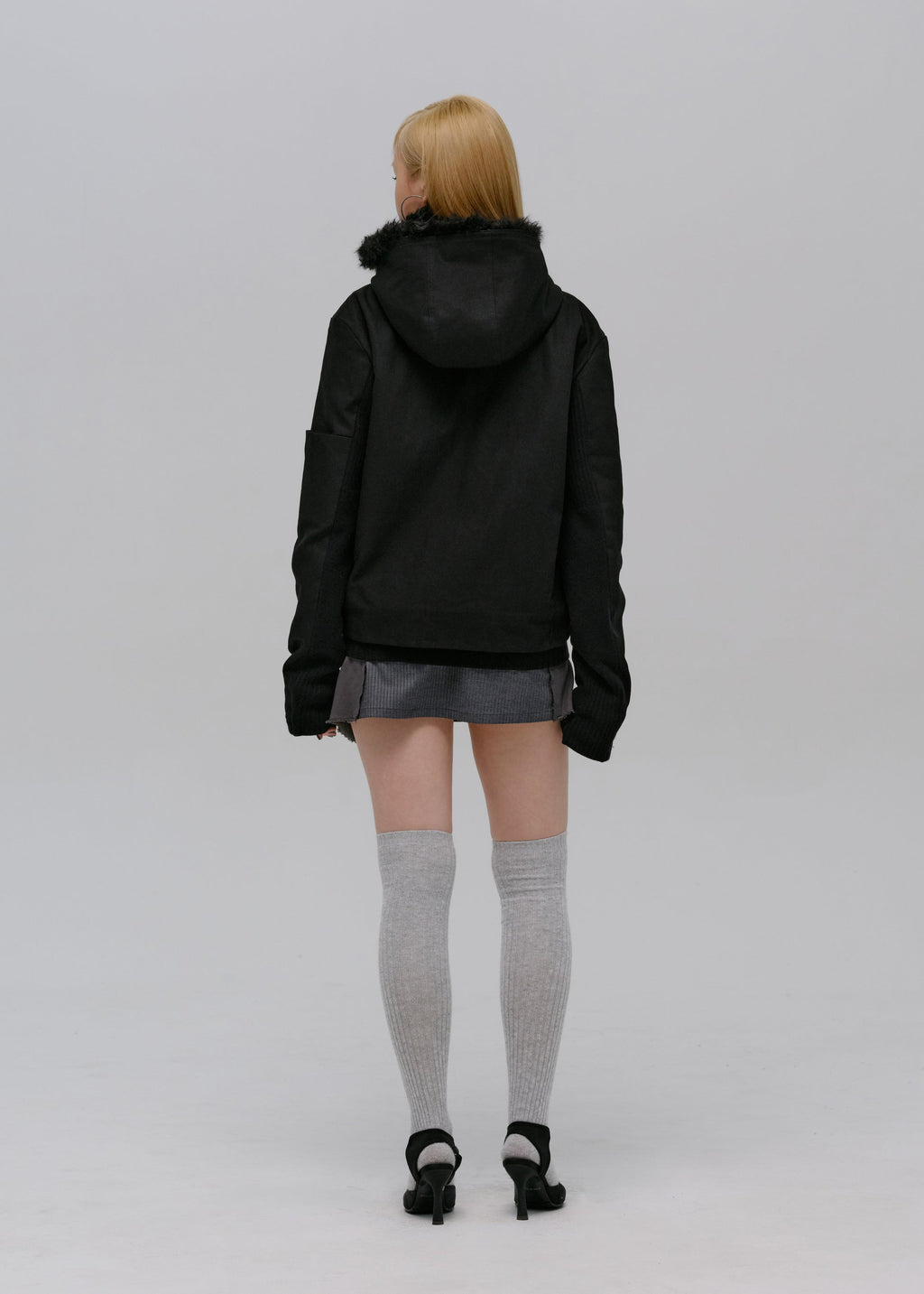 Hyein Seo - Double Hooded Jacket (Black) product image 8 | TRAB K-Fashion Australia