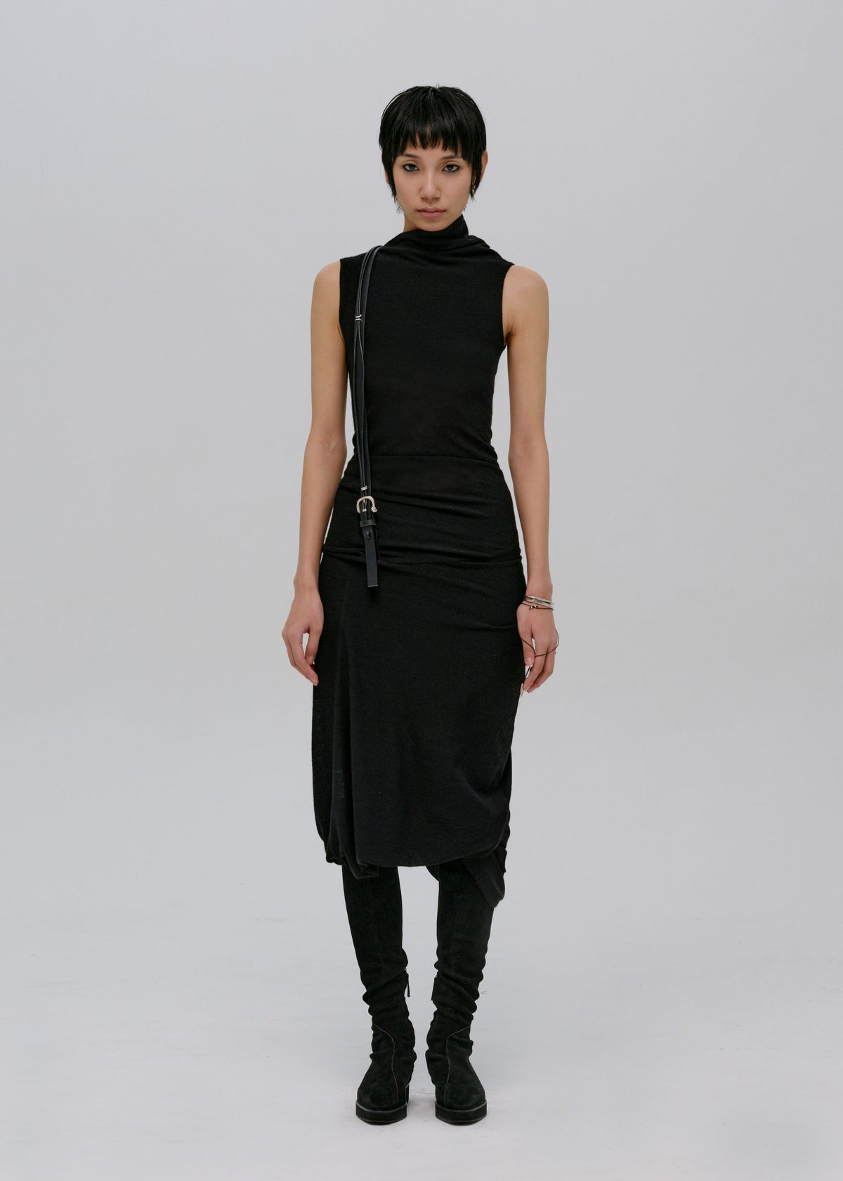 Hyein Seo - Leather Strap Dress (Black) product image 1 | TRAB K-Fashion Australia