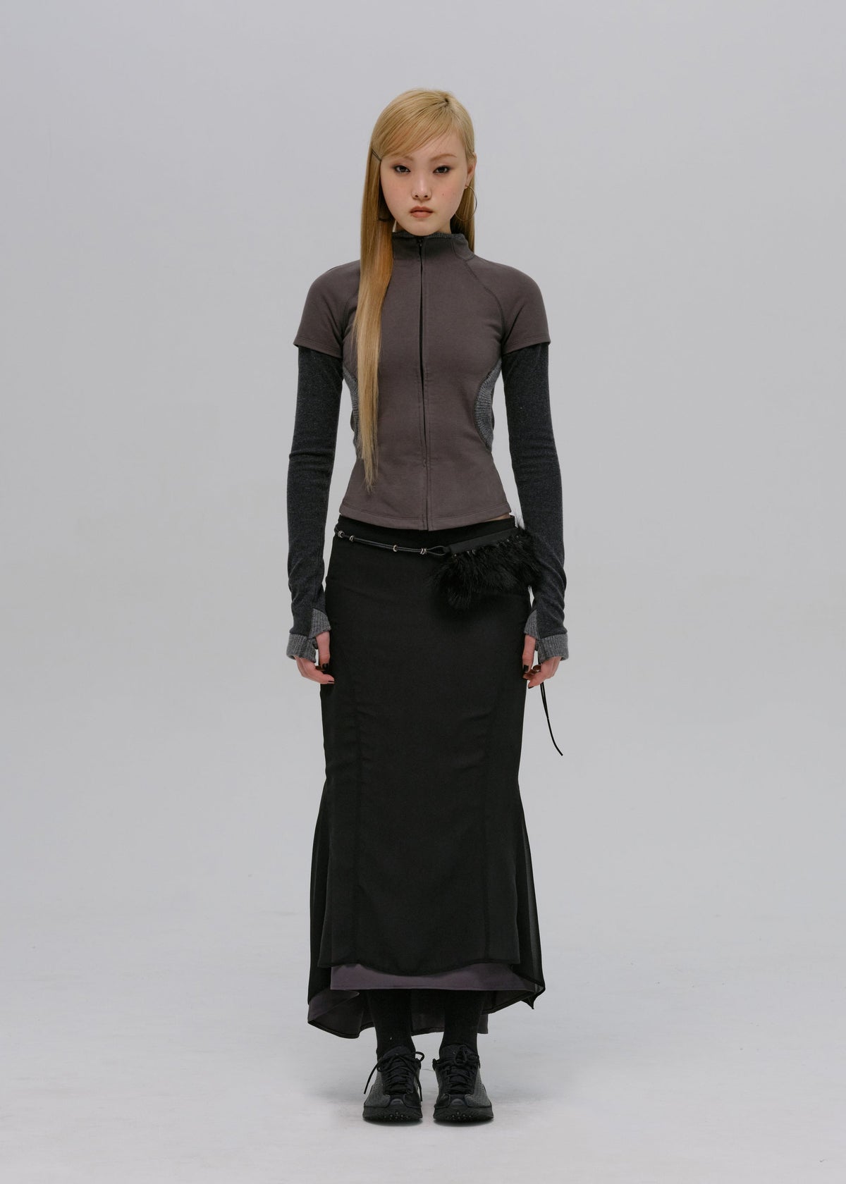 Hyein Seo - Mermaid Skirt w/ Feather Bag (Black) product image 7 | TRAB K-Fashion Australia
