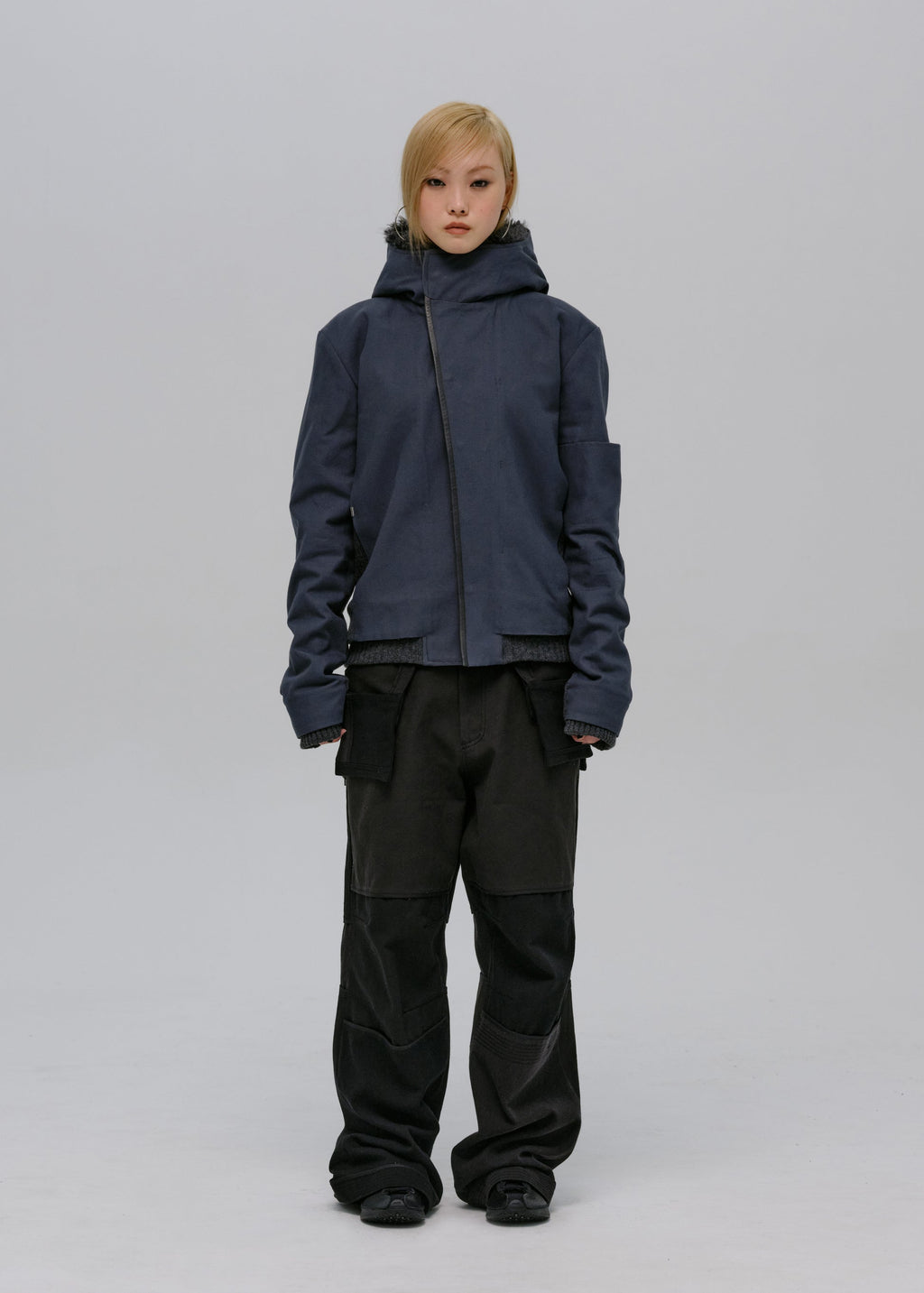 Hyein Seo - Double Hooded Jacket (Slate Grey) product image 4 | TRAB K-Fashion Australia