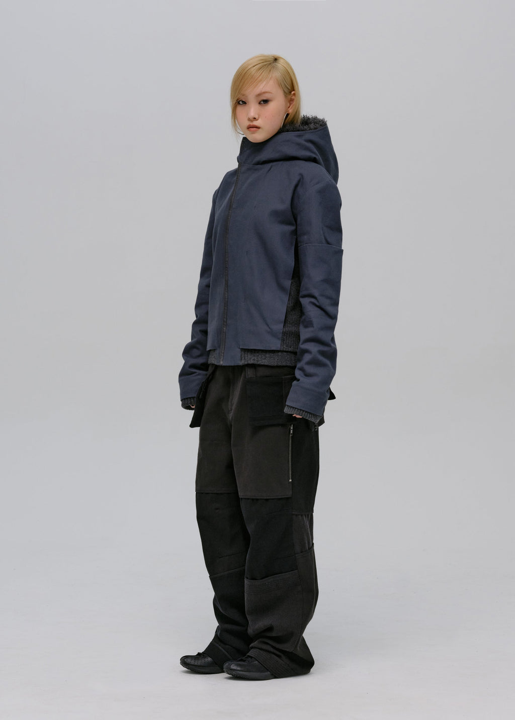 Hyein Seo - Double Hooded Jacket (Slate Grey) product image 5 | TRAB K-Fashion Australia