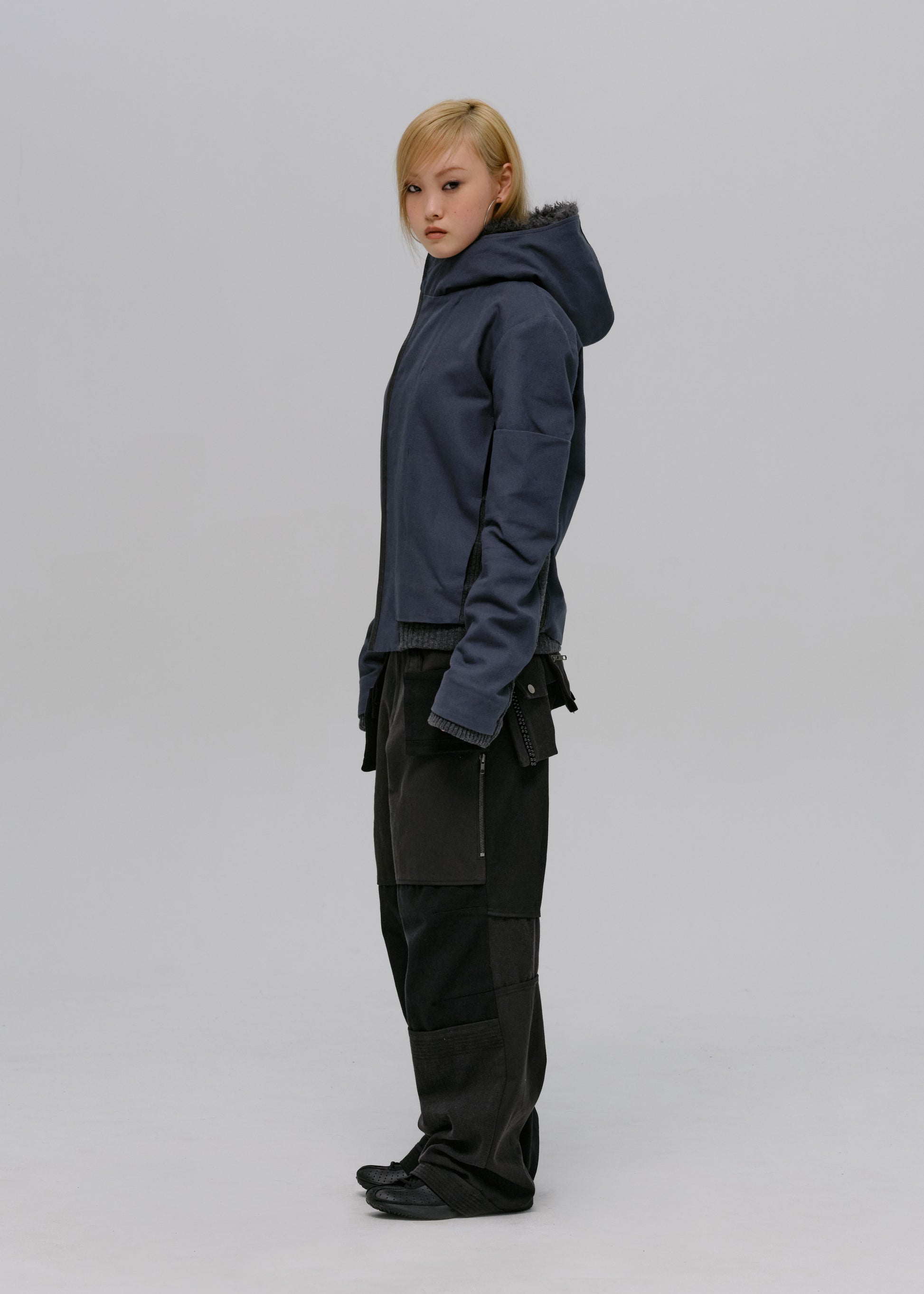 Hyein Seo - Double Hooded Jacket (Slate Grey) product image 6 | TRAB K-Fashion Australia