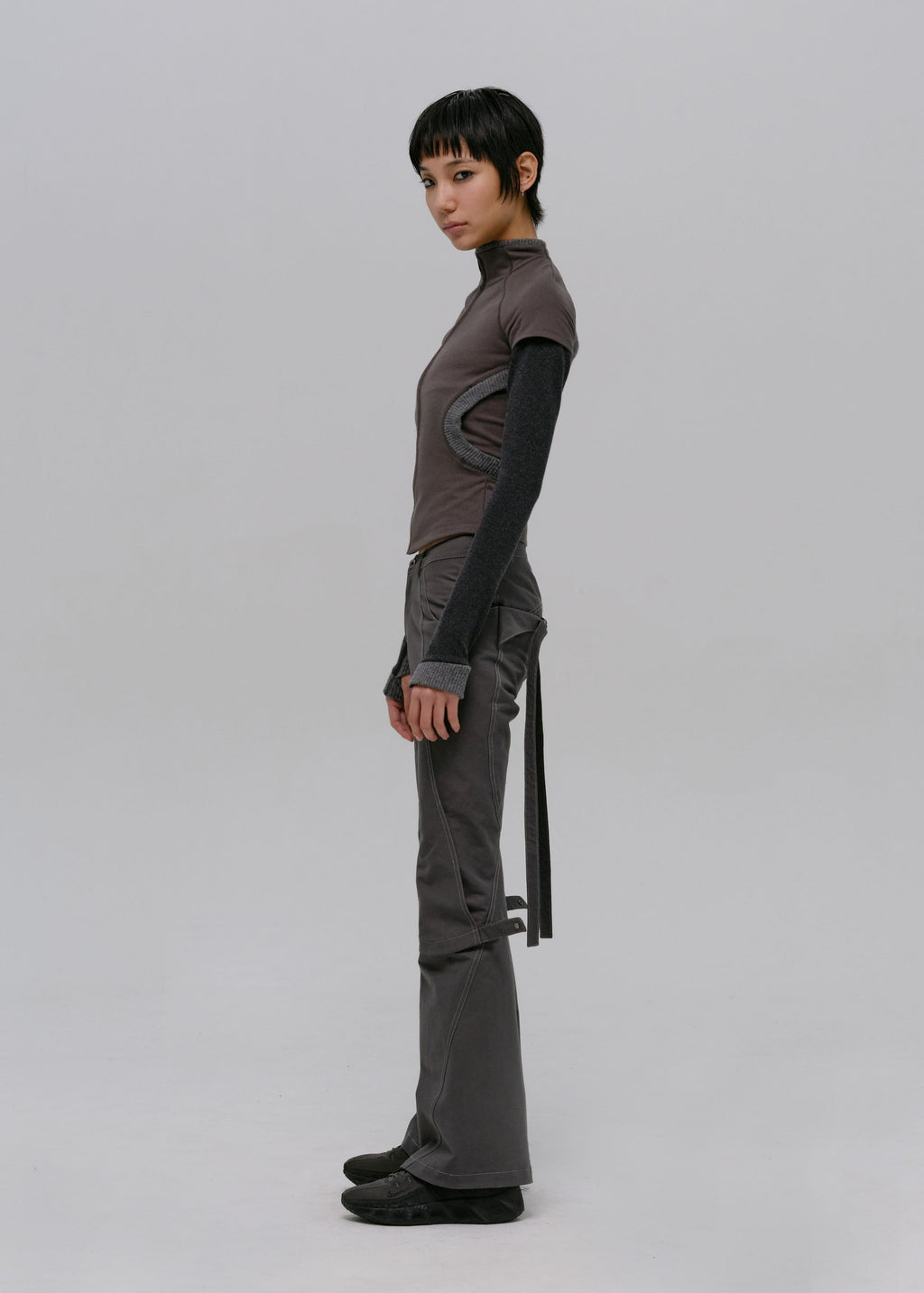Hyein Seo - Layered Zip Top (Smoky Grey) product image 3 | TRAB K-Fashion Australia