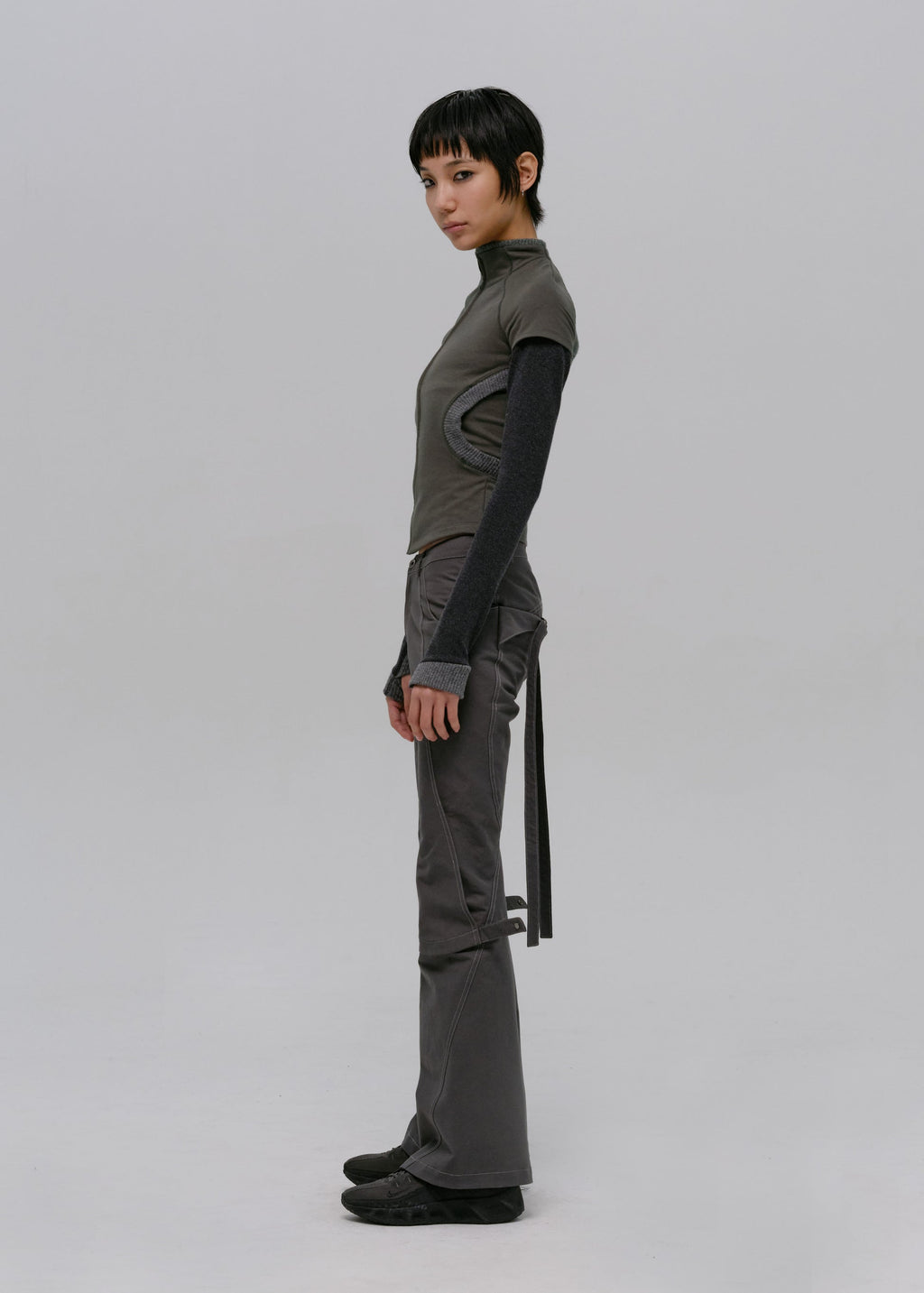 Hyein Seo - Layered Zip Top (Smoky Grey) product image 3 | TRAB K-Fashion Australia