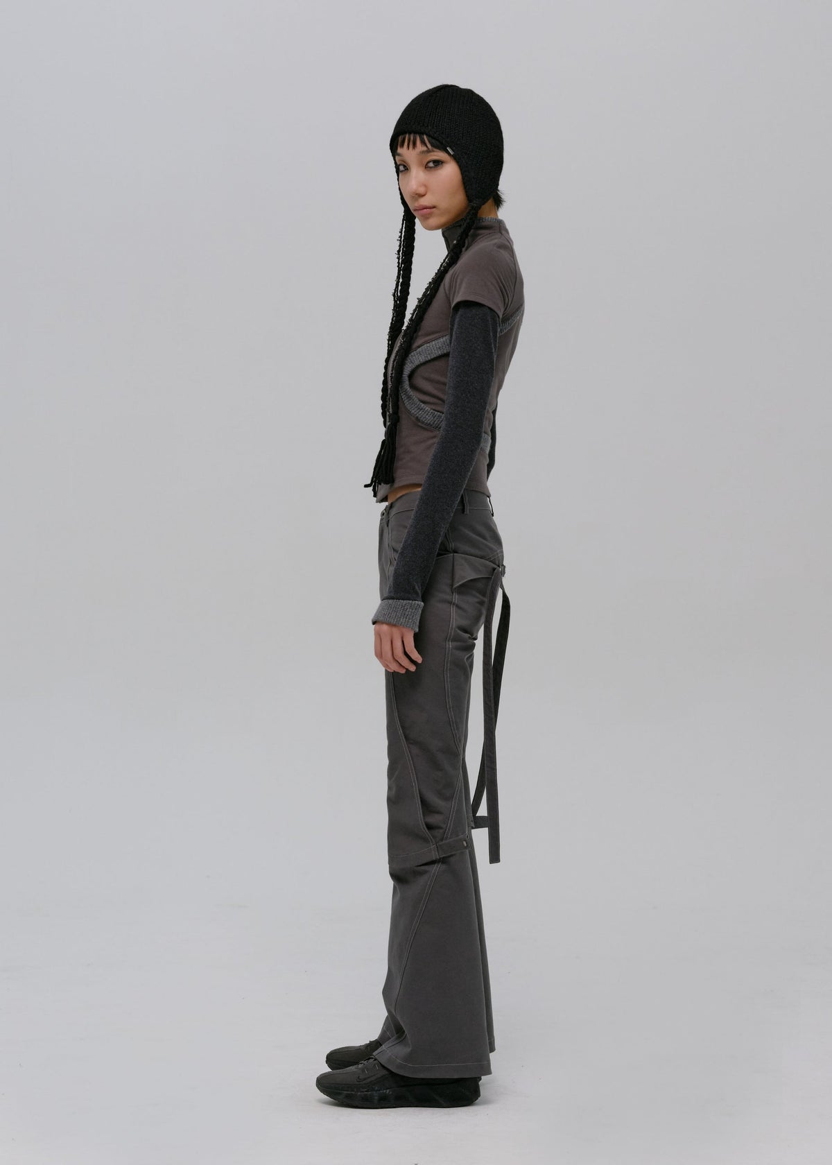 Hyein Seo - Layered Zip Top (Smoky Grey) product image 4 | TRAB K-Fashion Australia