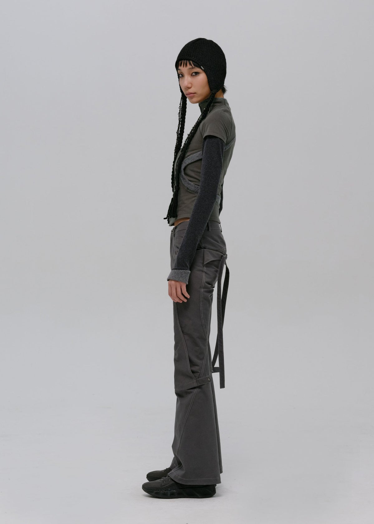 Hyein Seo - Layered Zip Top (Smoky Grey) product image 4 | TRAB K-Fashion Australia