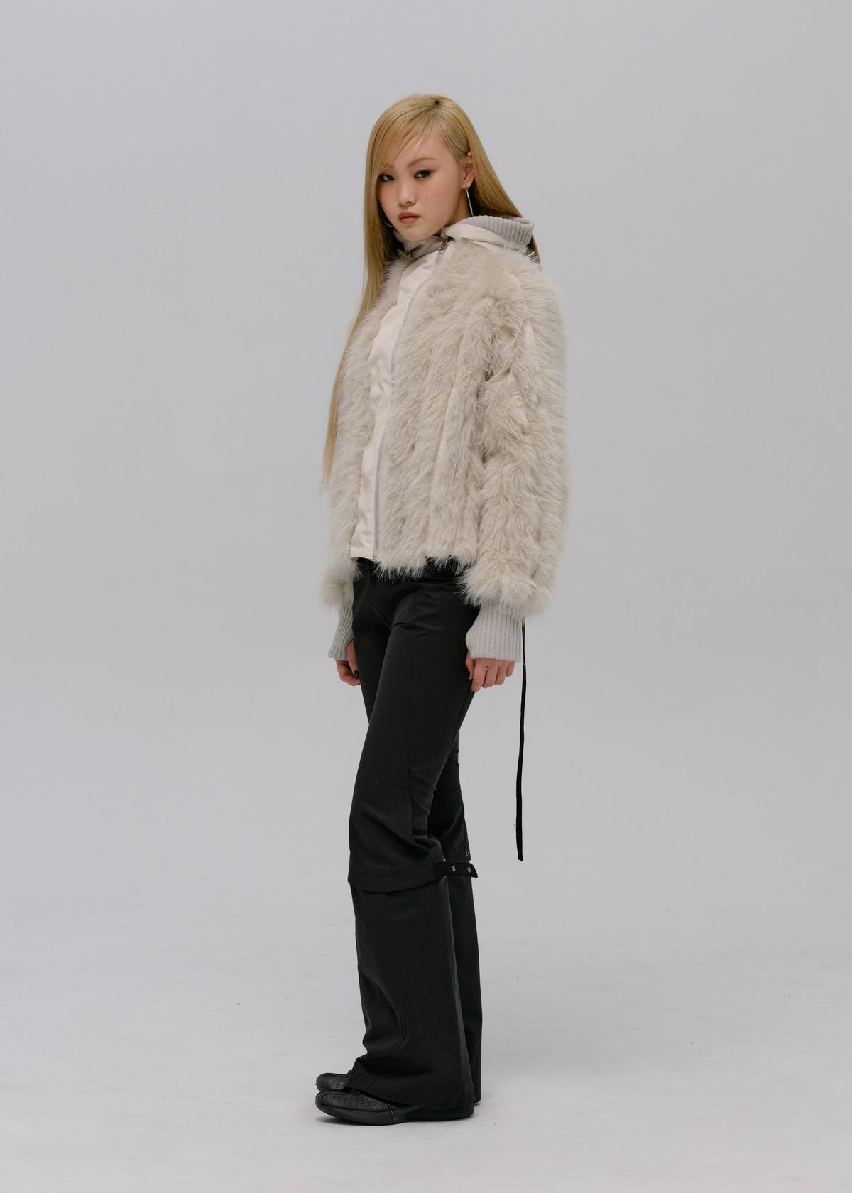 Hyein Seo - Reversible Fur Jacket (French Grey) product image 4 | TRAB K-Fashion Australia