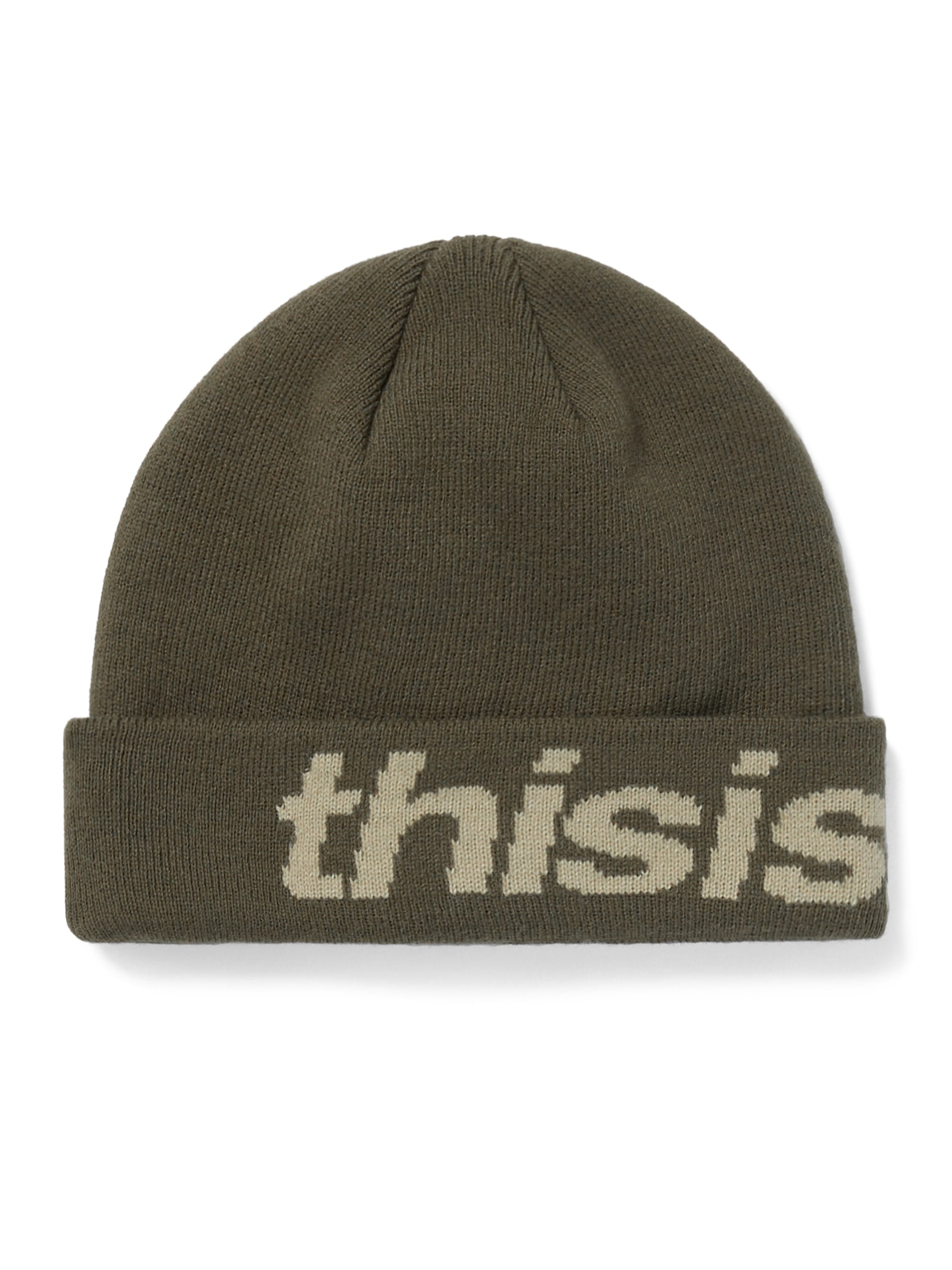 thisisneverthat - HSP-Logo Big Cuff Beanie (khaki) product image 1 | TRAB K-Fashion Australia