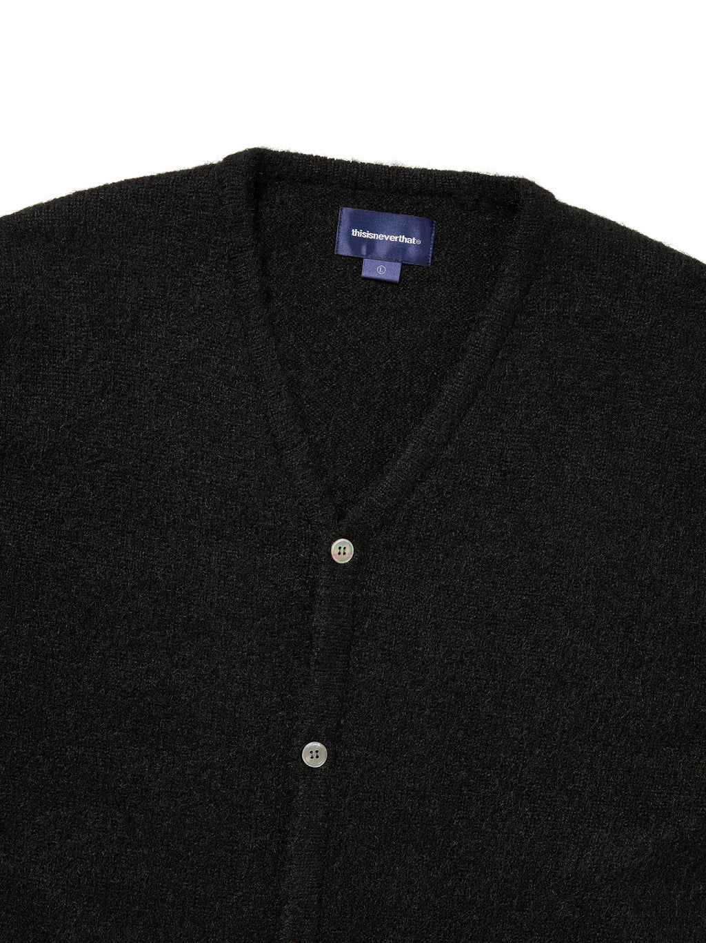 thisisneverthat - Hairy Knit Cardigan Olive (Black) product image 2 | TRAB K-Fashion Australia