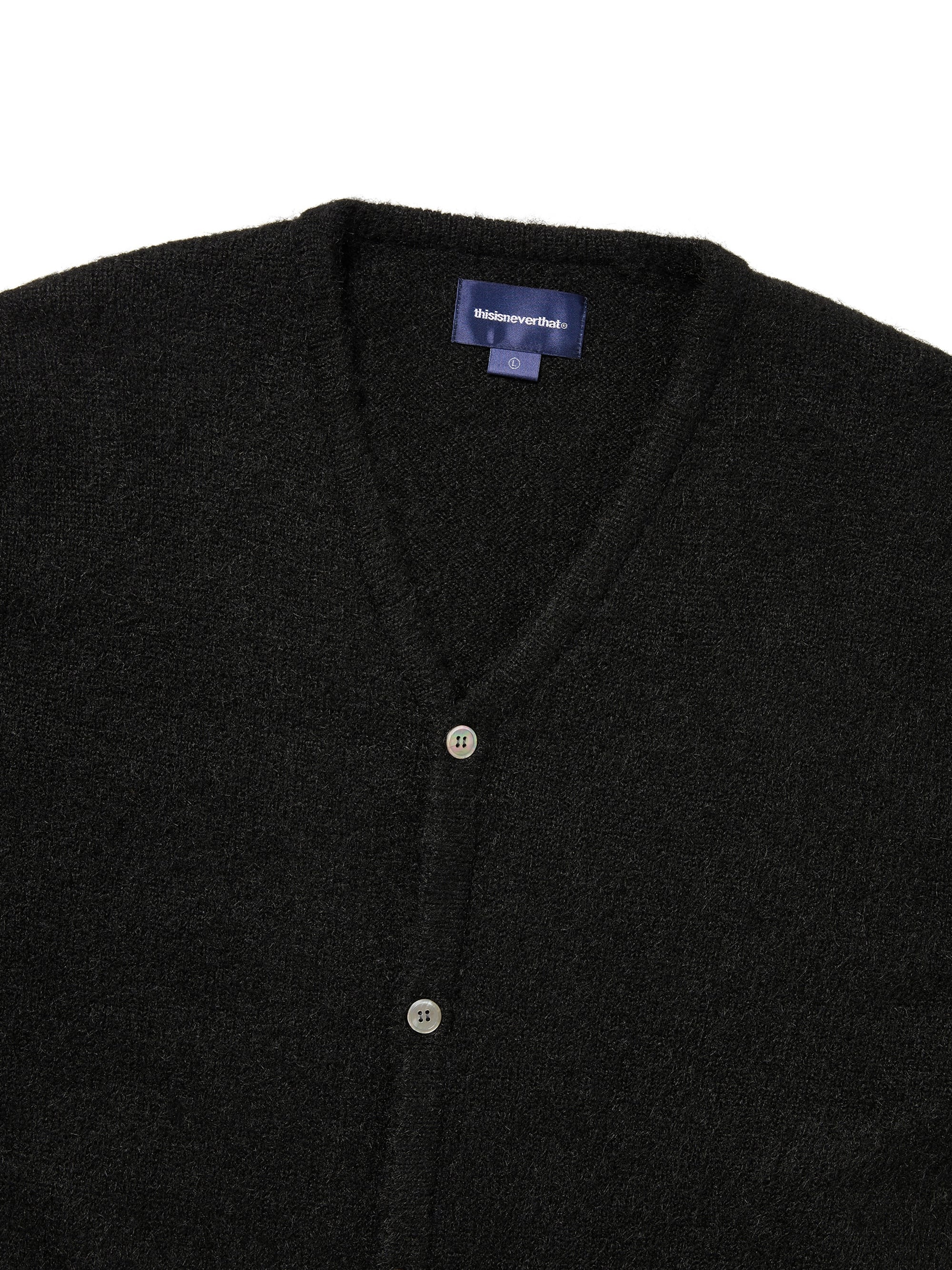 thisisneverthat - Hairy Knit Cardigan Olive (Black) product image 2 | TRAB K-Fashion Australia