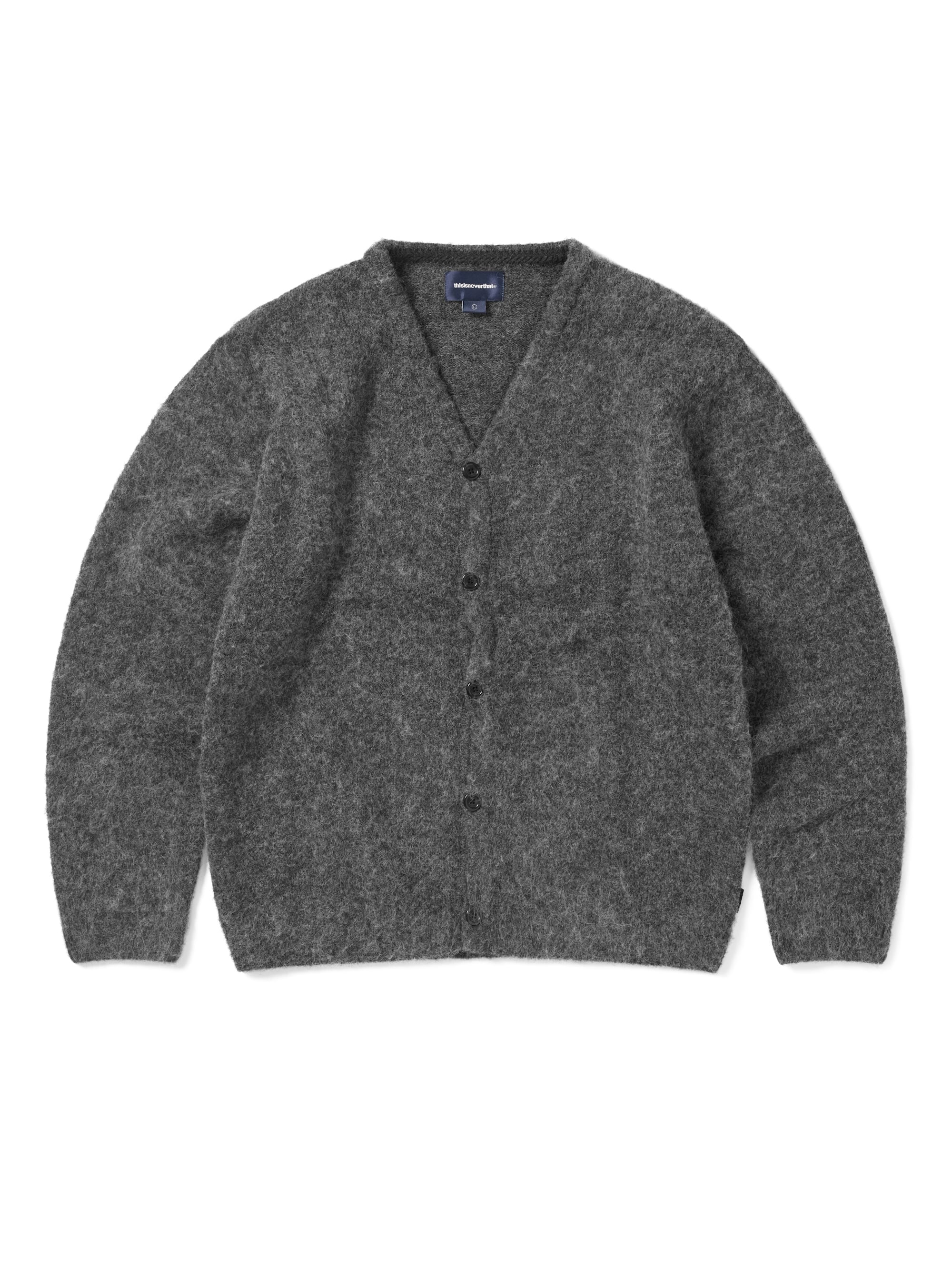 thisisneverthat - Hairy Knit Cardigan (Charcoal) product image 1 | TRAB K-Fashion Australia