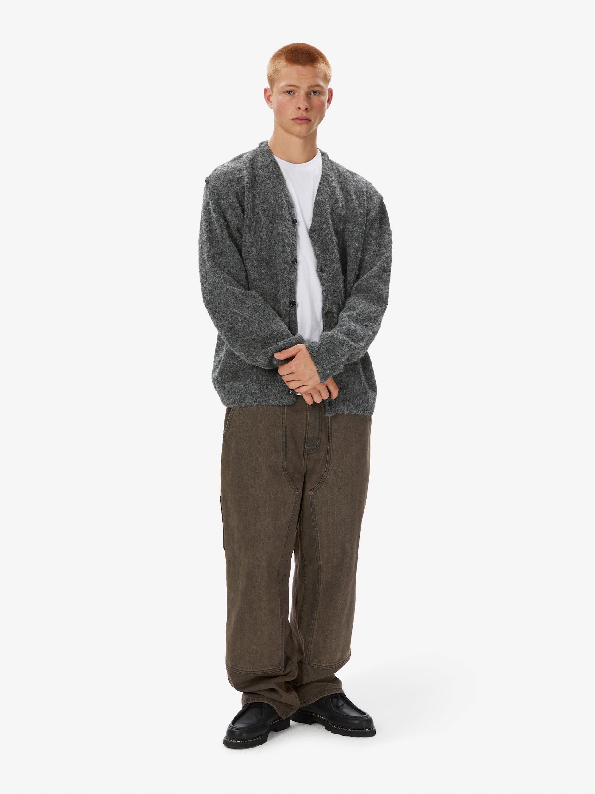 thisisneverthat - Hairy Knit Cardigan (Charcoal) product image 6 | TRAB K-Fashion Australia