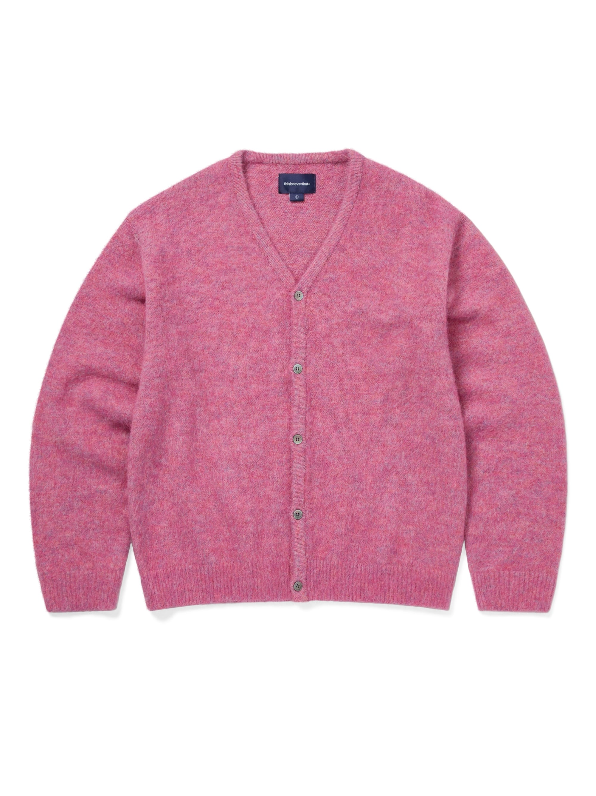 thisisneverthat - Hairy Knit Cardigan (Pink) product image 1 | TRAB K-Fashion Australia
