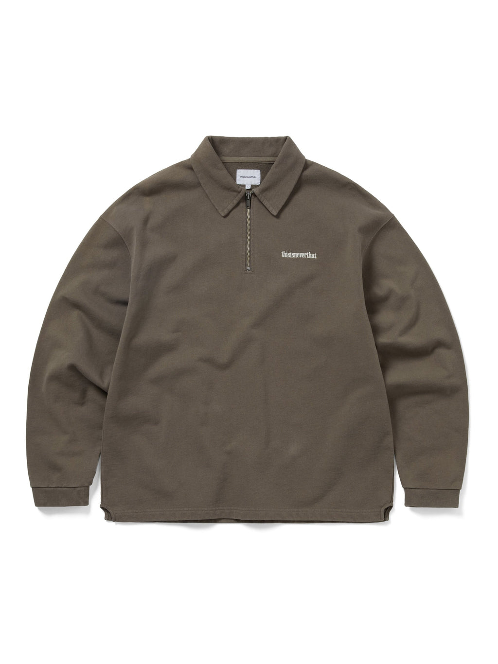 thisisneverthat - Half Zip Polo Sweatshirt (Dark Mocha) product image 1 | TRAB K-Fashion Australia