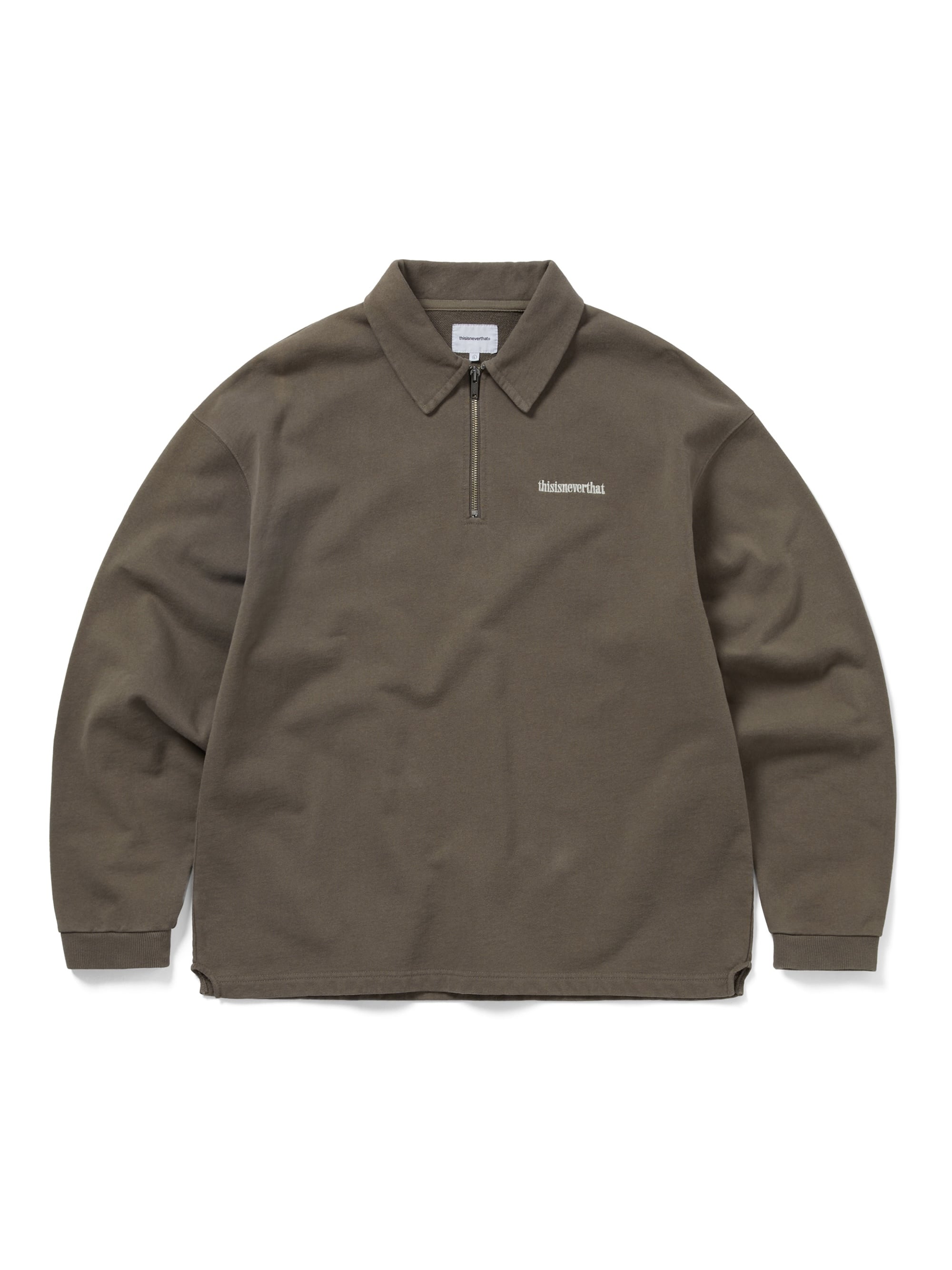 thisisneverthat - Half Zip Polo Sweatshirt Dark (Mocha) product image 1 | TRAB K-Fashion Australia
