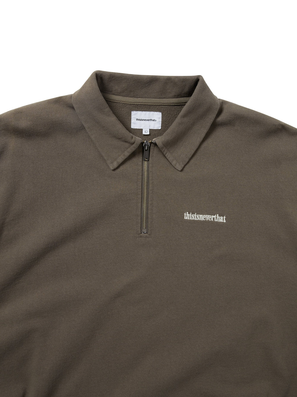 thisisneverthat - Half Zip Polo Sweatshirt (Dark Mocha) product image 2 | TRAB K-Fashion Australia