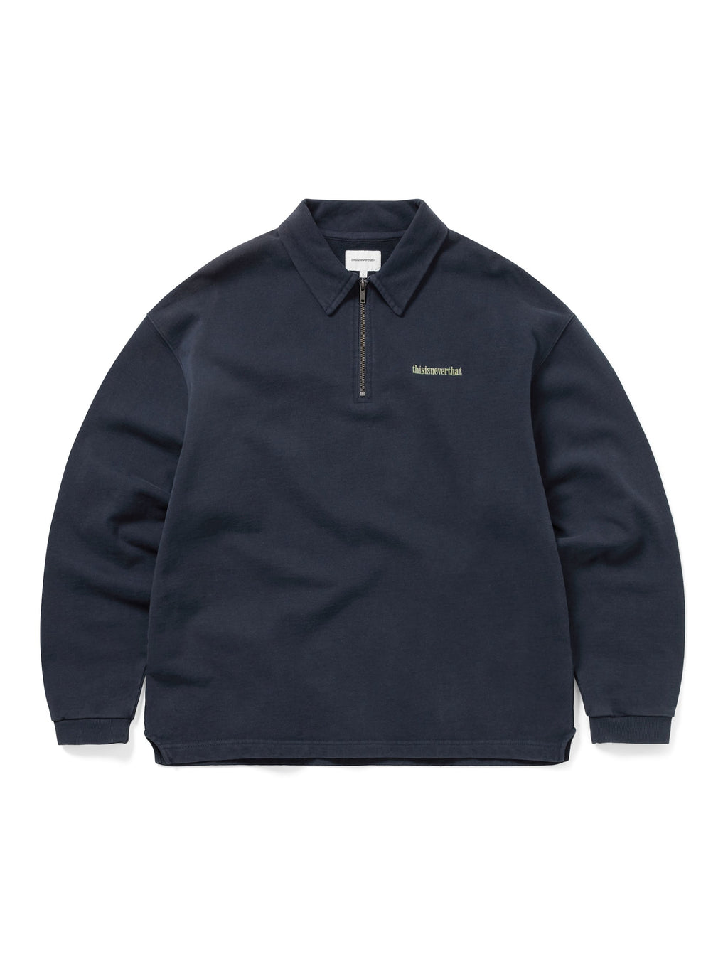 thisisneverthat - Half Zip Polo Sweatshirt (Dark Navy) product image 1 | TRAB K-Fashion Australia