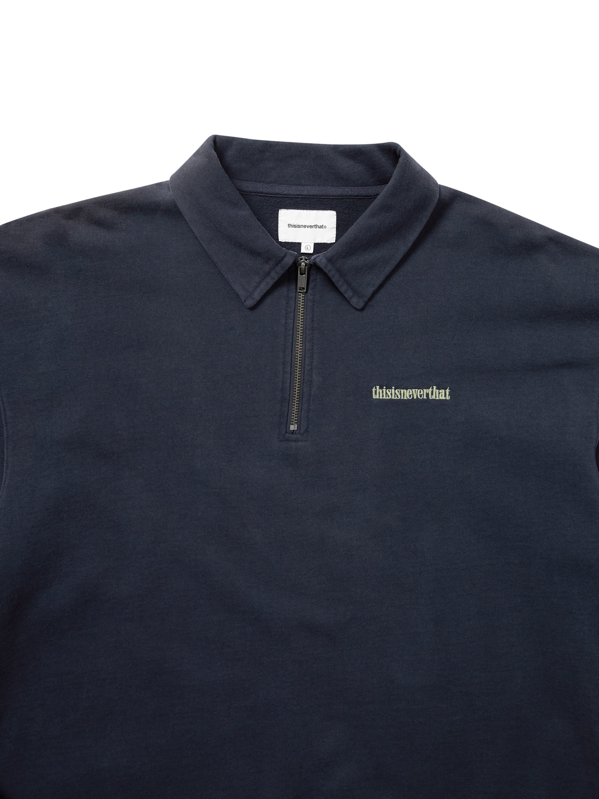 thisisneverthat - Half Zip Polo Sweatshirt (Navy) product image 2 | TRAB K-Fashion Australia