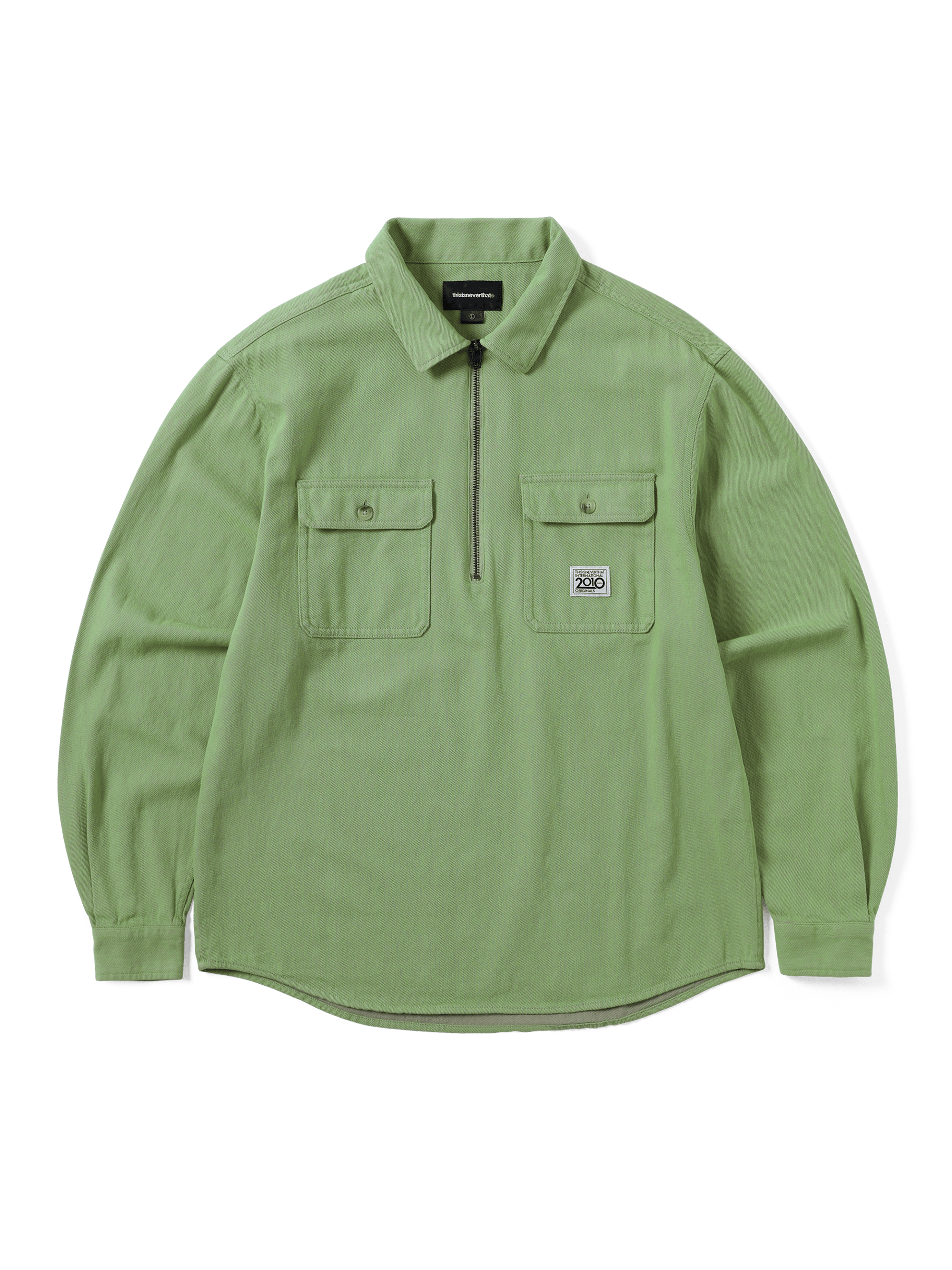 thisisneverthat - Half Zip Shirt (Green) product image 1 | TRAB K-Fashion Australia