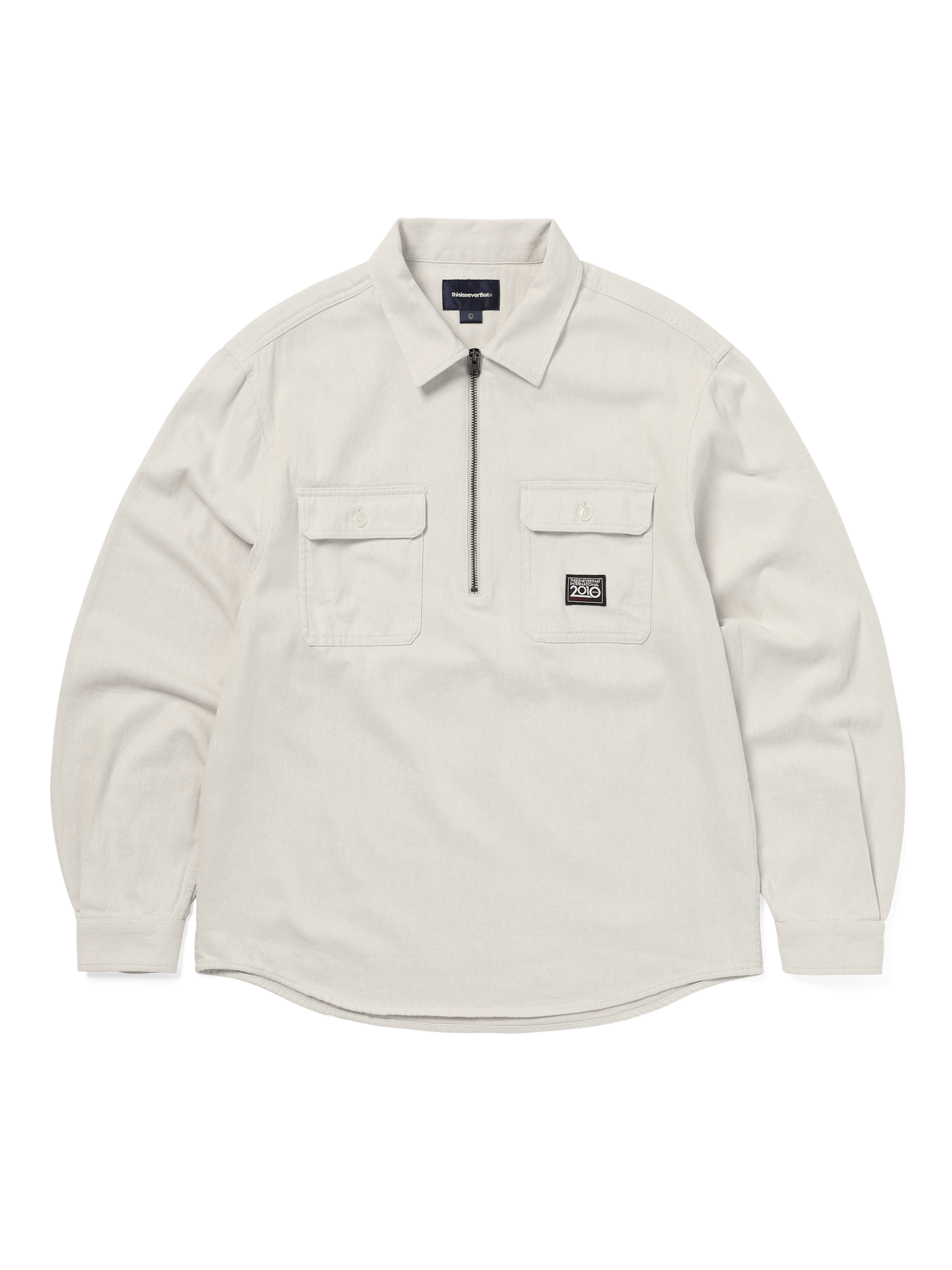 thisisneverthat - Half Zip Shirt (Ivory) product image 1 | TRAB K-Fashion Australia