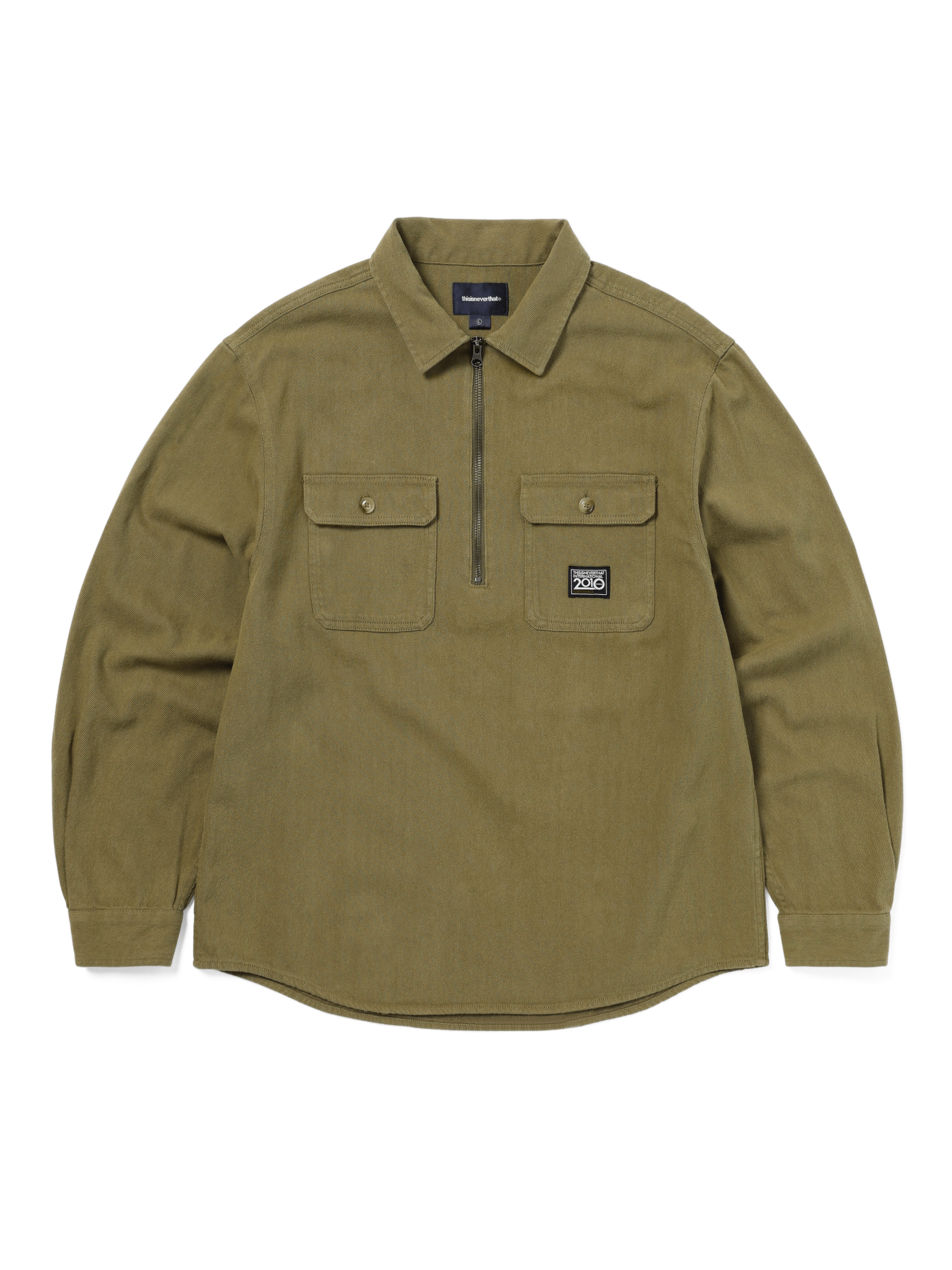 thisisneverthat - Half Zip Shirt (Olive) product image 1 | TRAB K-Fashion Australia