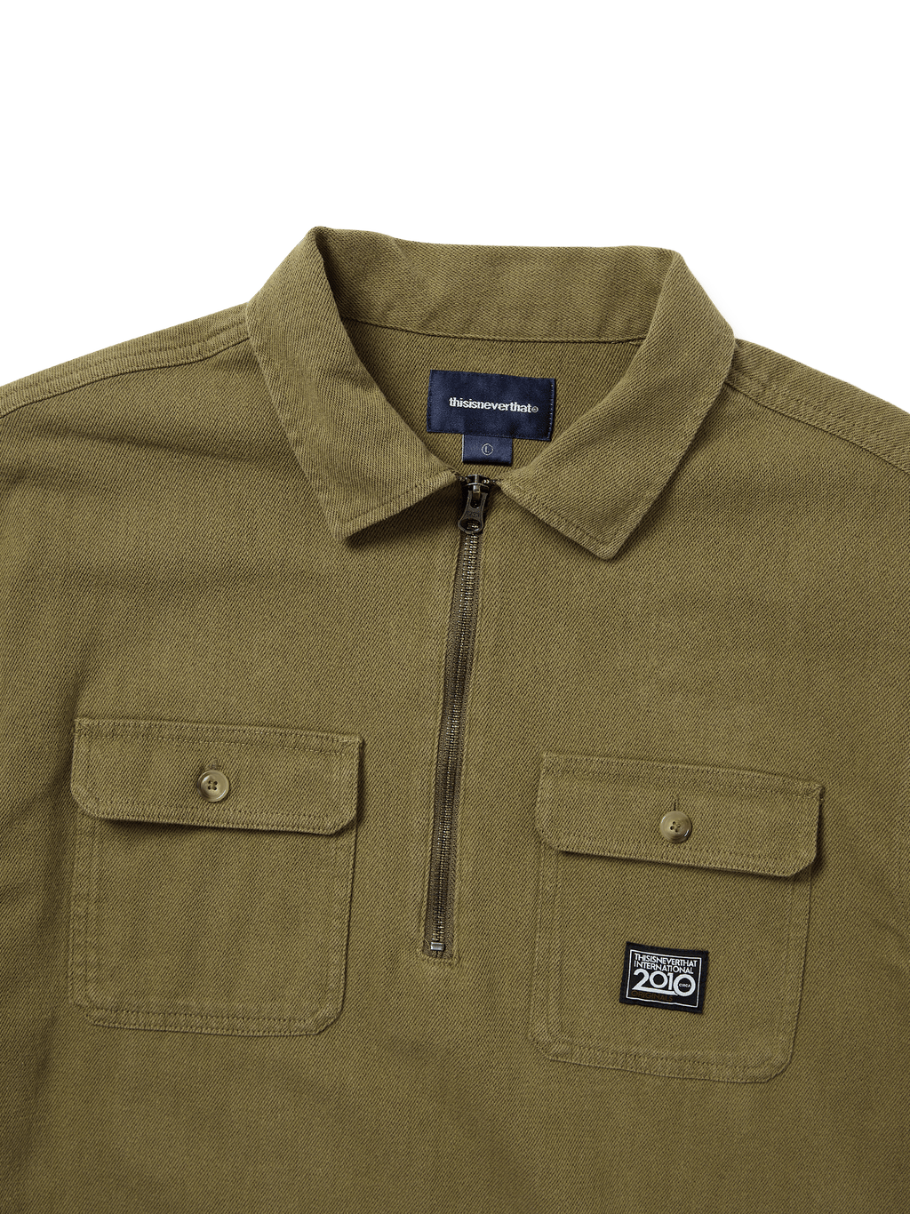 thisisneverthat - Half Zip Shirt (Olive) product image 2 | TRAB K-Fashion Australia