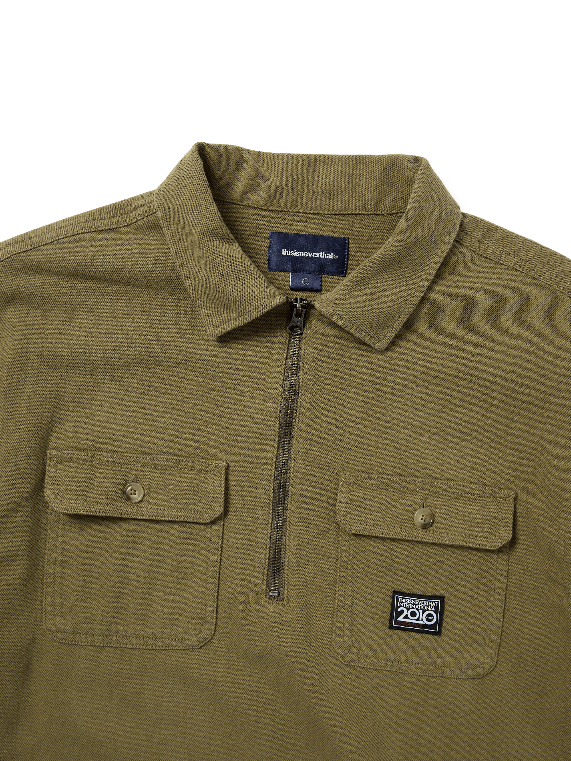 thisisneverthat - Half Zip Shirt (Olive) product image 2 | TRAB K-Fashion Australia