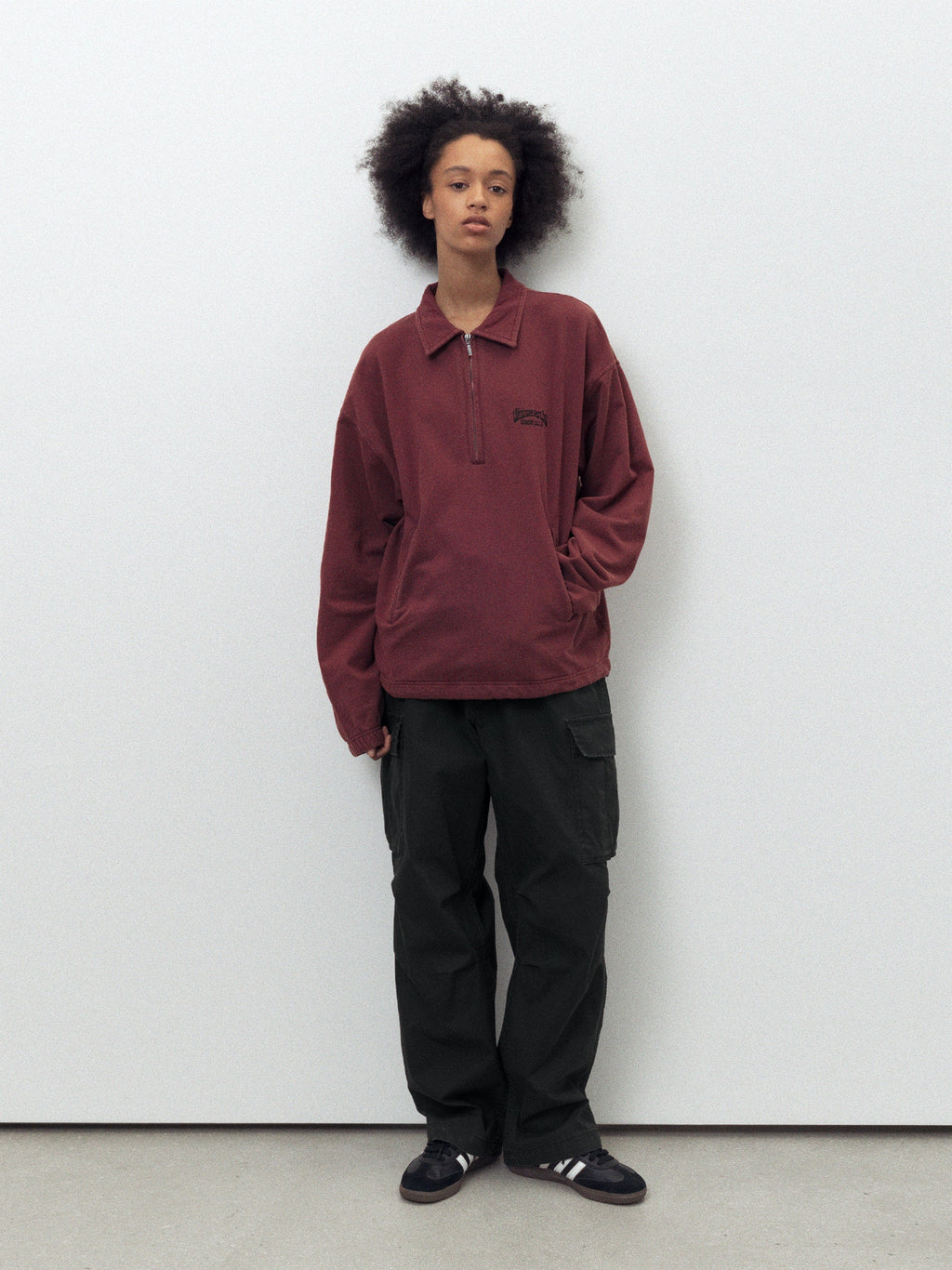 thisisneverthat - Half Zip Sweatshirt (Burgundy) product image 5 | TRAB K-Fashion Australia
