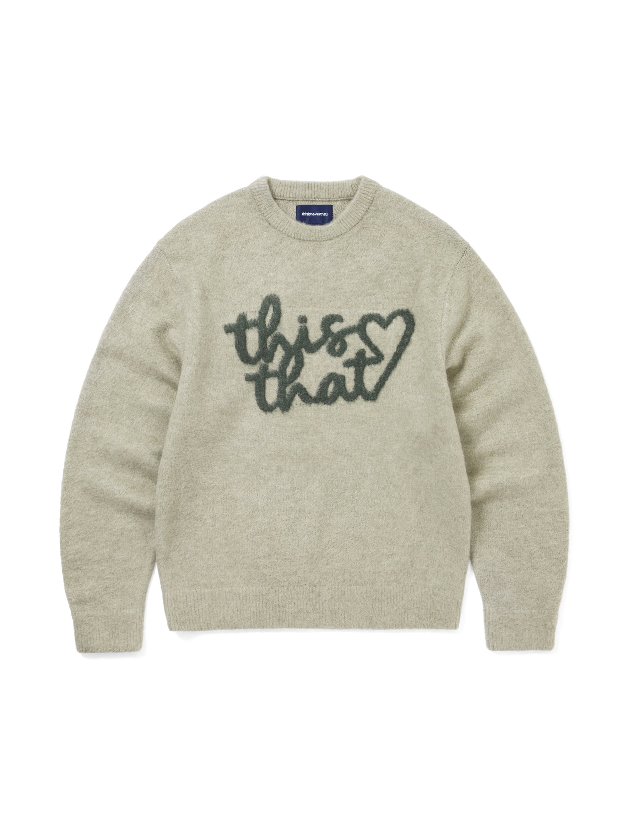 thisisneverthat - Heart Logo knit Sweater (Sand) product image 1 | TRAB K-Fashion Australia