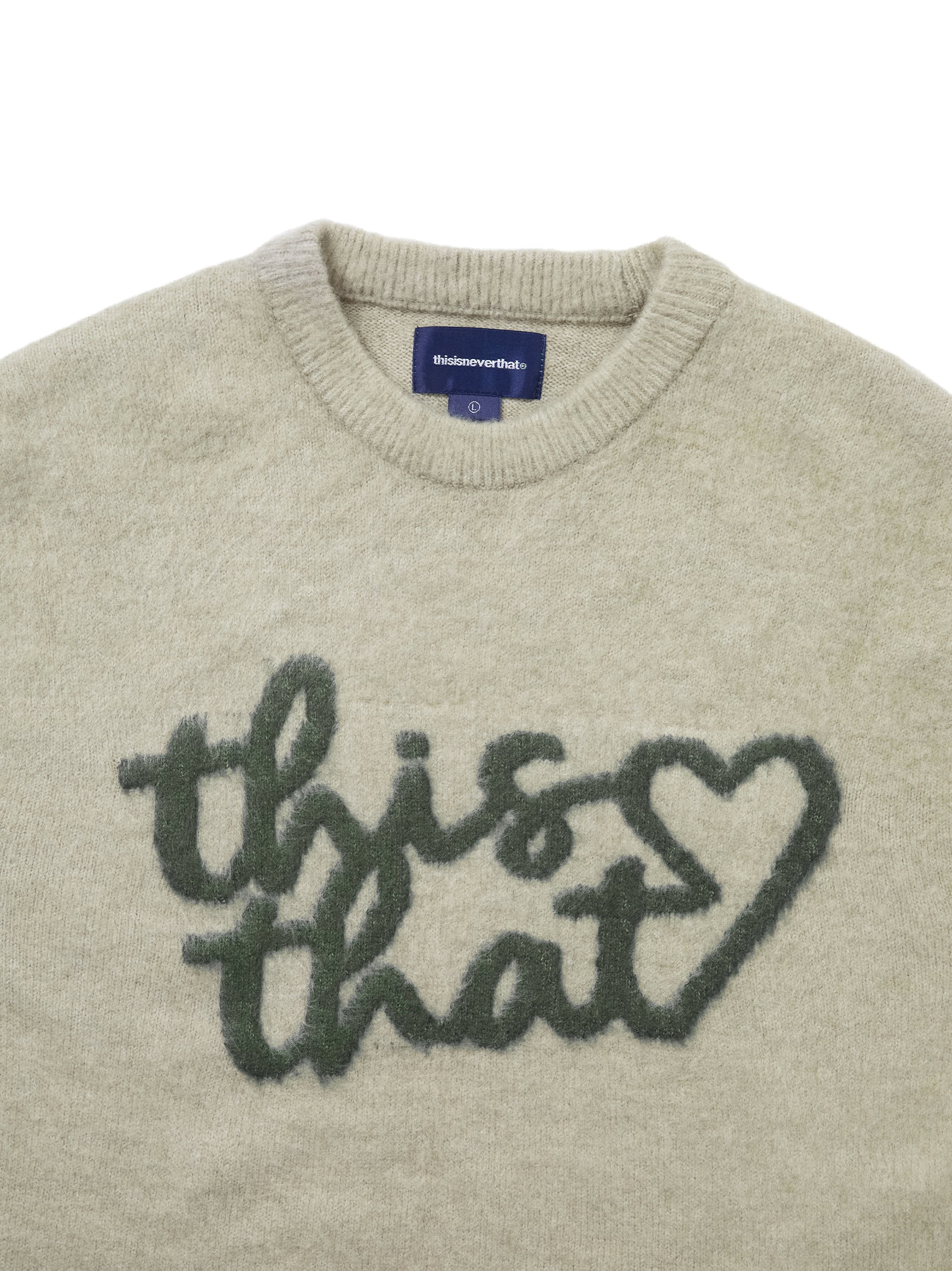 thisisneverthat - Heart Logo knit Sweater (Sand) product image 2 | TRAB K-Fashion Australia