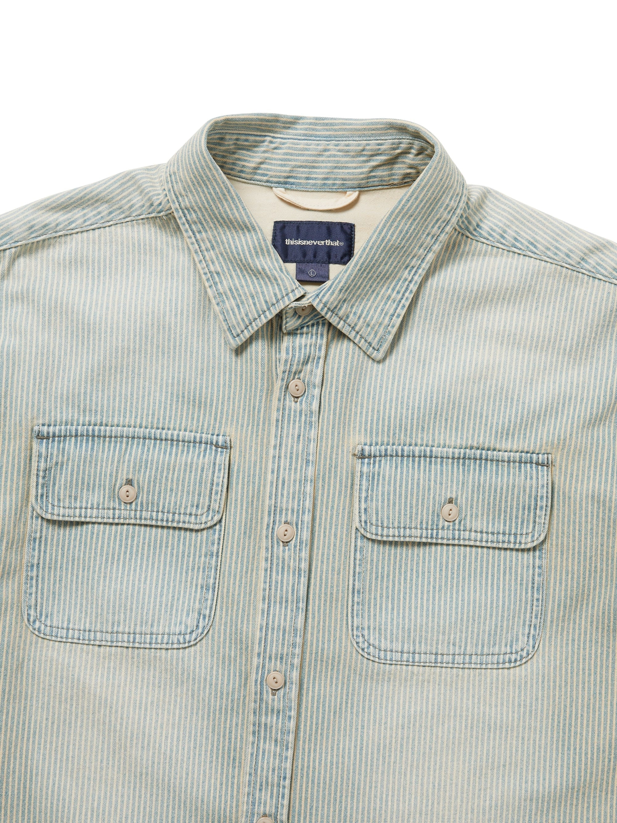 thisisneverthat - Hickory Denim Shirt (Washed Blue) product image 2 | TRAB K-Fashion Australia