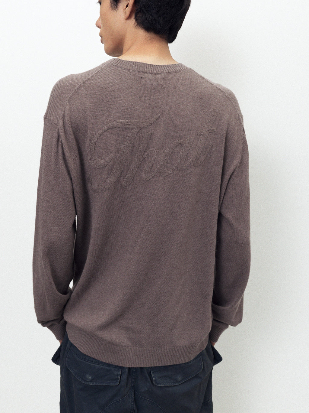 thisisneverthat - High Gauge Knit Sweater (Greyish Brown) product image 5 | TRAB K-Fashion Australia